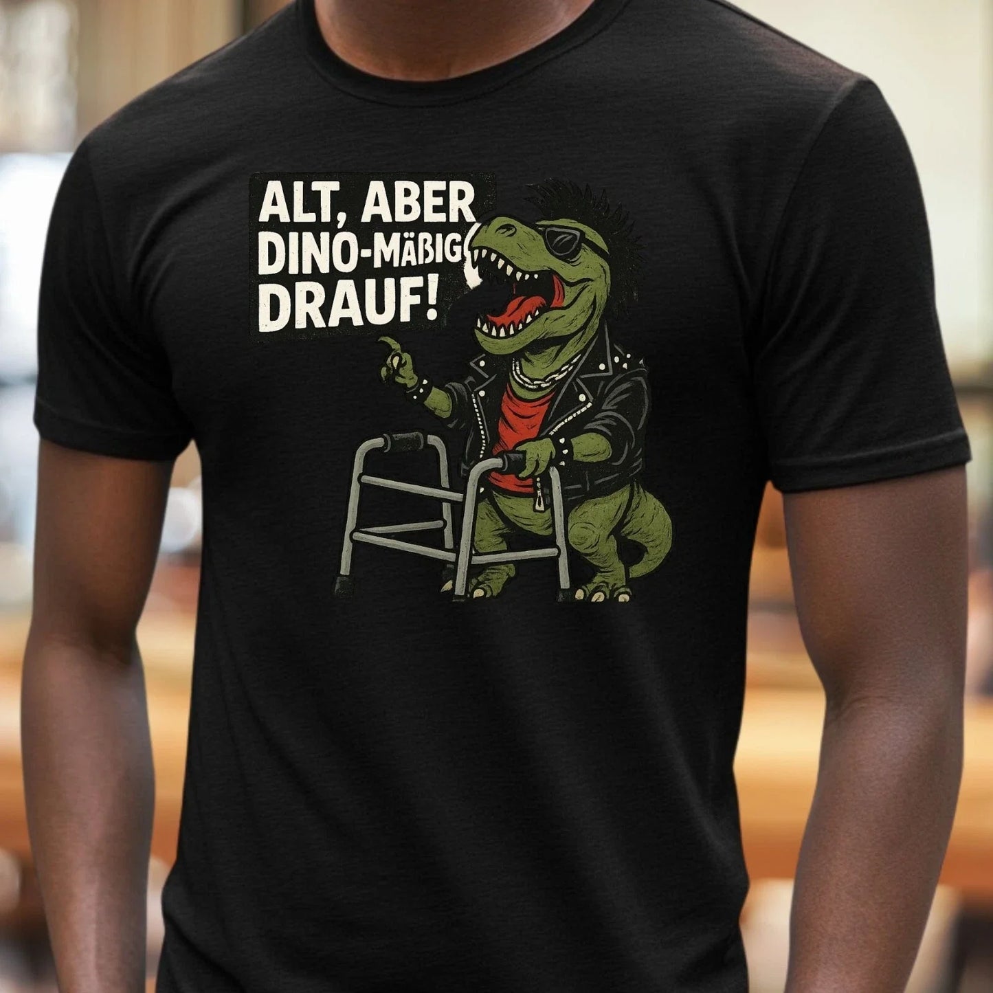 Rollator T-Rex Shirt - Saying "Old But Fit", Rocky Dino For Cool Oldies Unisex T-shirt, Sweatshirt, Hoodie, Long Sleeve Tee - T-Shirt, Sweatshirt, Hoodie
