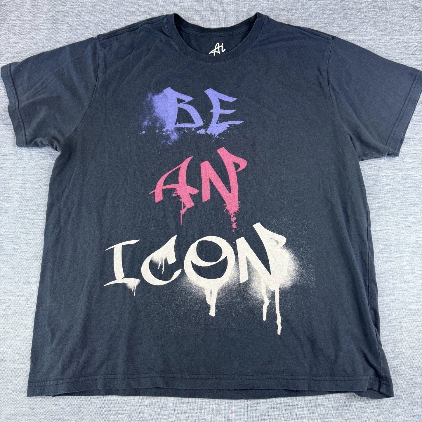 AI Authentic Icon "Be An Icon" Streetwear T Shirt Mens Black Paint Graffiti XL Unisex T-shirt, Sweatshirt, Hoodie, Long Sleeve Tee - T-Shirt, Sweatshirt, Hoodie