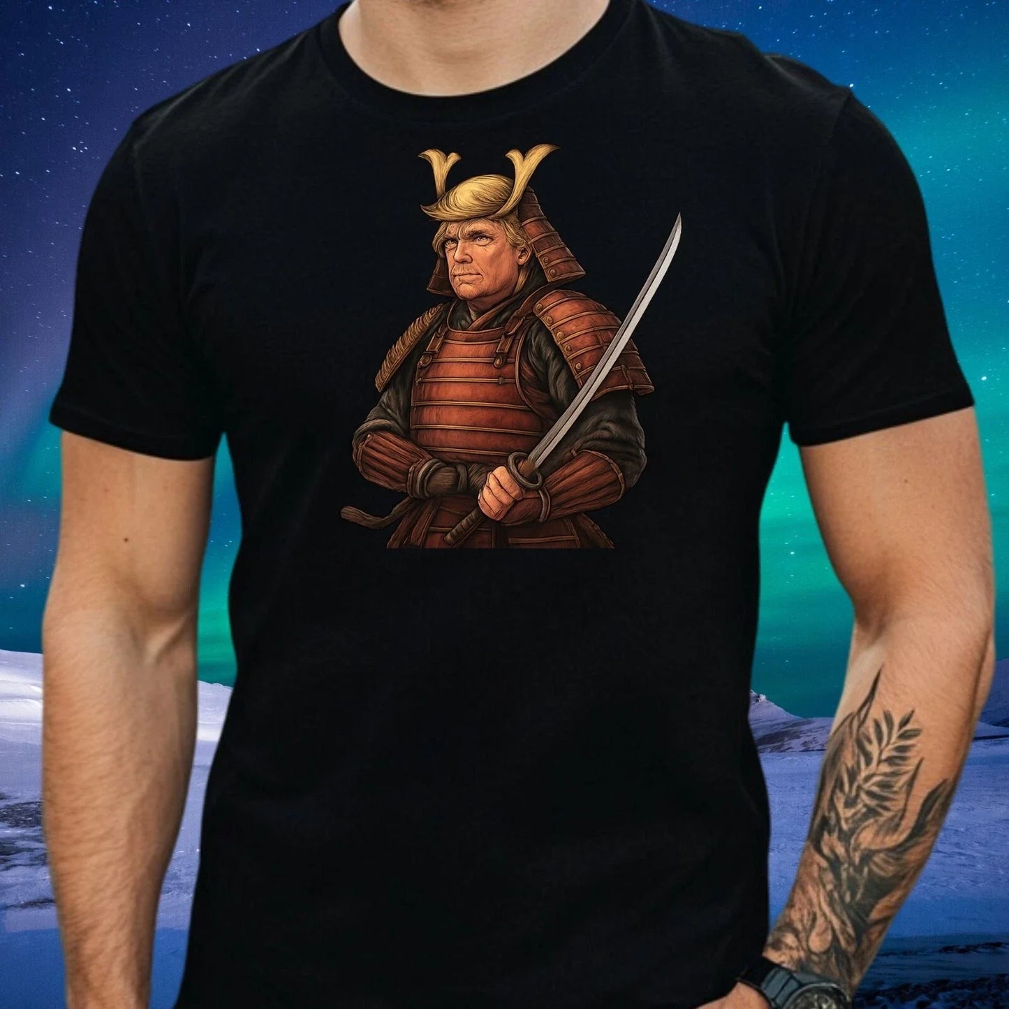 Mens Samurai Trump Motif Cotton T-Shirt Size XS to 5XL Unisex T-shirt, Sweatshirt, Hoodie, Long Sleeve Tee - T-Shirt, Sweatshirt, Hoodie