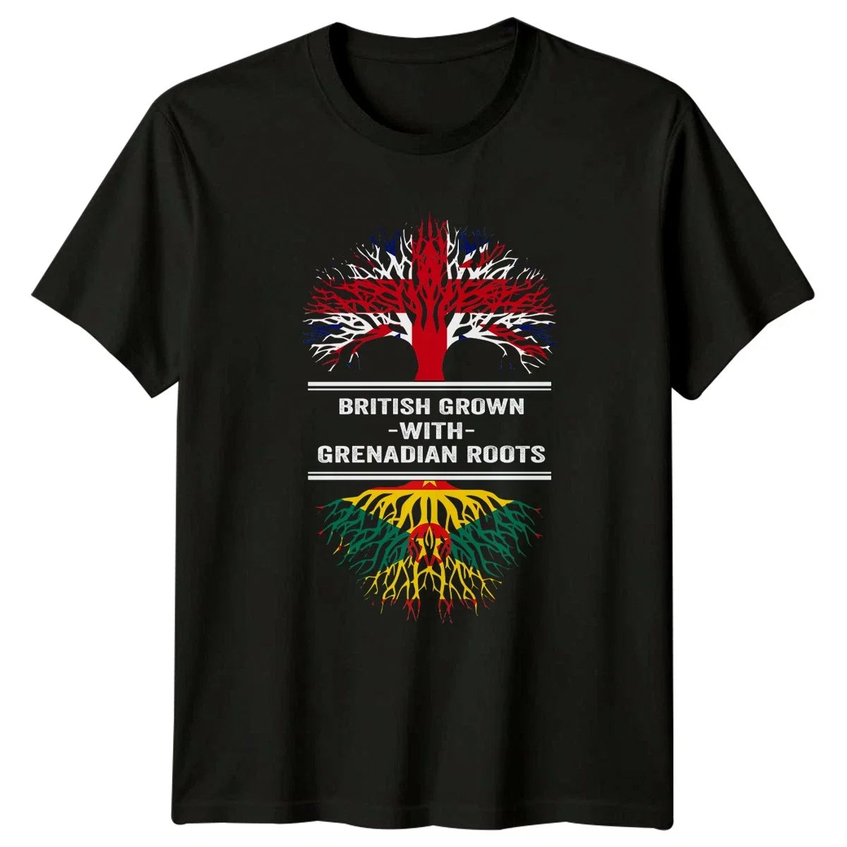 British Grown With Grenadian Roots T-Shirt Dual Nationality Heritage Birthday Unisex T-shirt, Sweatshirt, Hoodie, Long Sleeve Tee - T-Shirt, Sweatshirt, Hoodie
