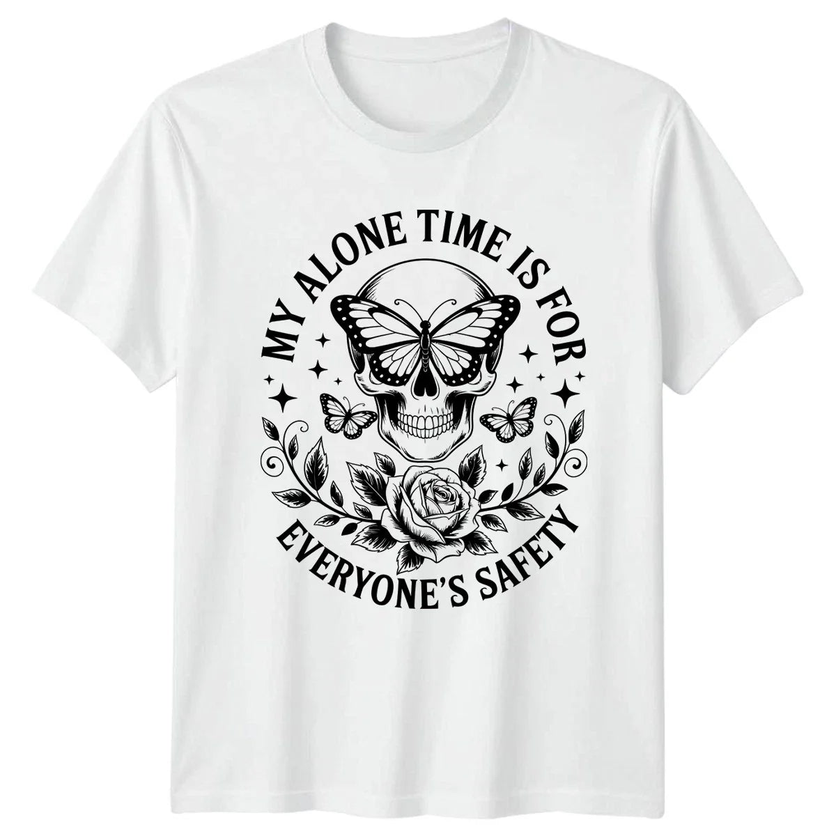 My Alone Time Is For Everyones T-Shirt Skull Gothic Introvert Unisex T-shirt, Sweatshirt, Hoodie, Long Sleeve Tee - T-Shirt, Sweatshirt, Hoodie