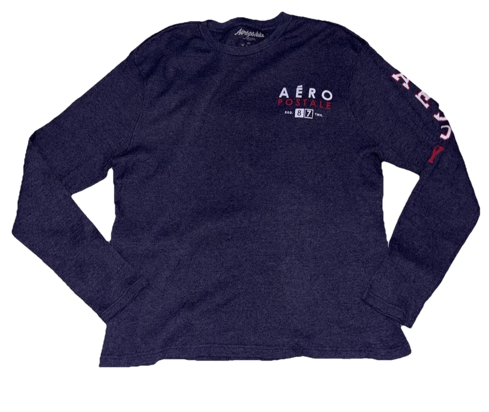 Aeropostale Y2K Spellout Waffle Knit Shirt SZ.2XL Mens  Long Sleeve Unisex T-shirt, Sweatshirt, Hoodie, Long Sleeve Tee - T-Shirt, Sweatshirt, Hoodie