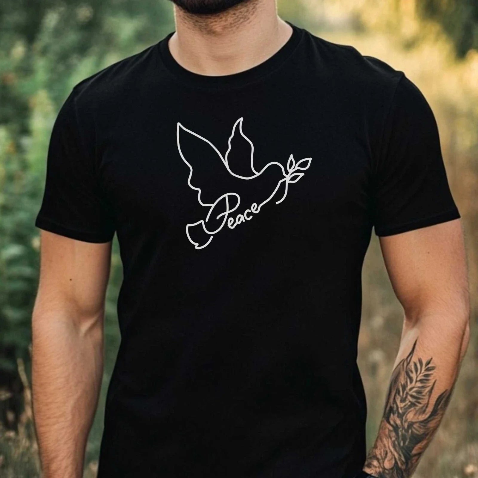 Mens Dove Motif Cotton T-Shirt Size XS to 5XL Unisex T-shirt, Sweatshirt, Hoodie, Long Sleeve Tee - T-Shirt, Sweatshirt, Hoodie
