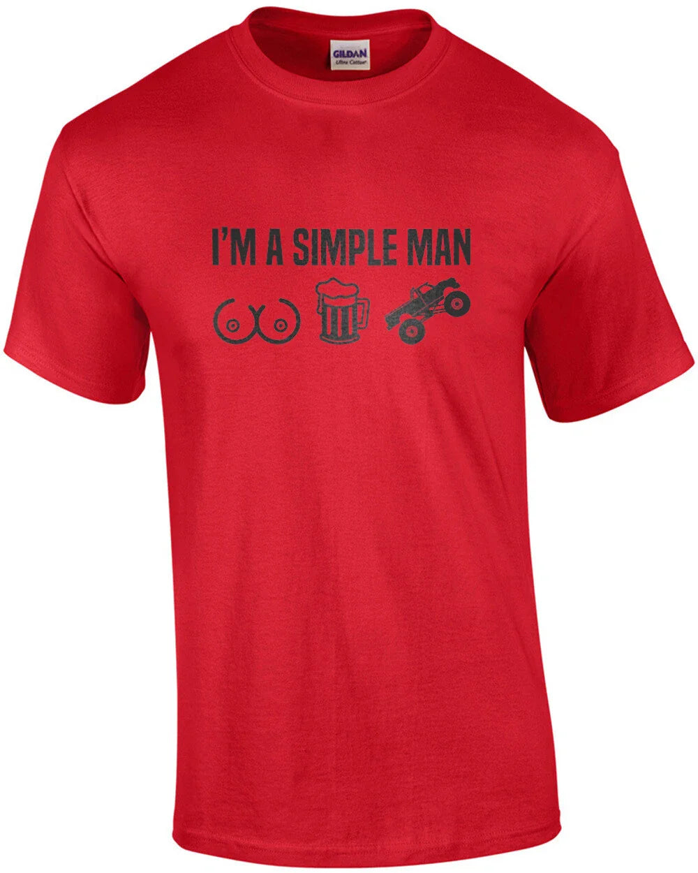 I'm a simple man - breasts, beer, and trucks - funny t-shirt Unisex T-shirt, Sweatshirt, Hoodie, Long Sleeve Tee - T-Shirt, Sweatshirt, Hoodie