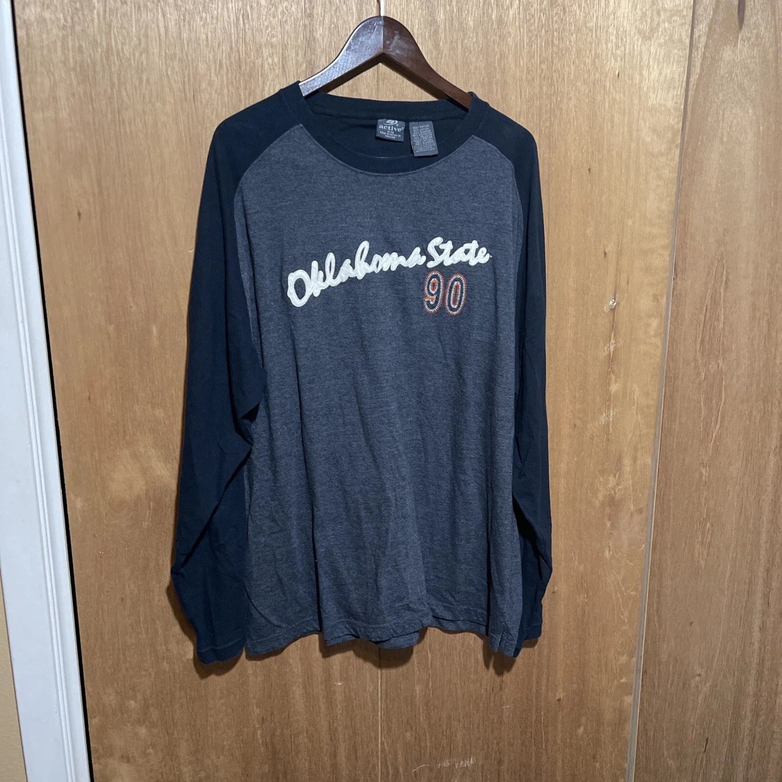 Oklahoma State Cowboys XL Raised Lettering Long Sleeve Jersey Style Shirt Black Unisex T-shirt, Sweatshirt, Hoodie, Long Sleeve Tee - T-Shirt, Sweatshirt, Hoodie