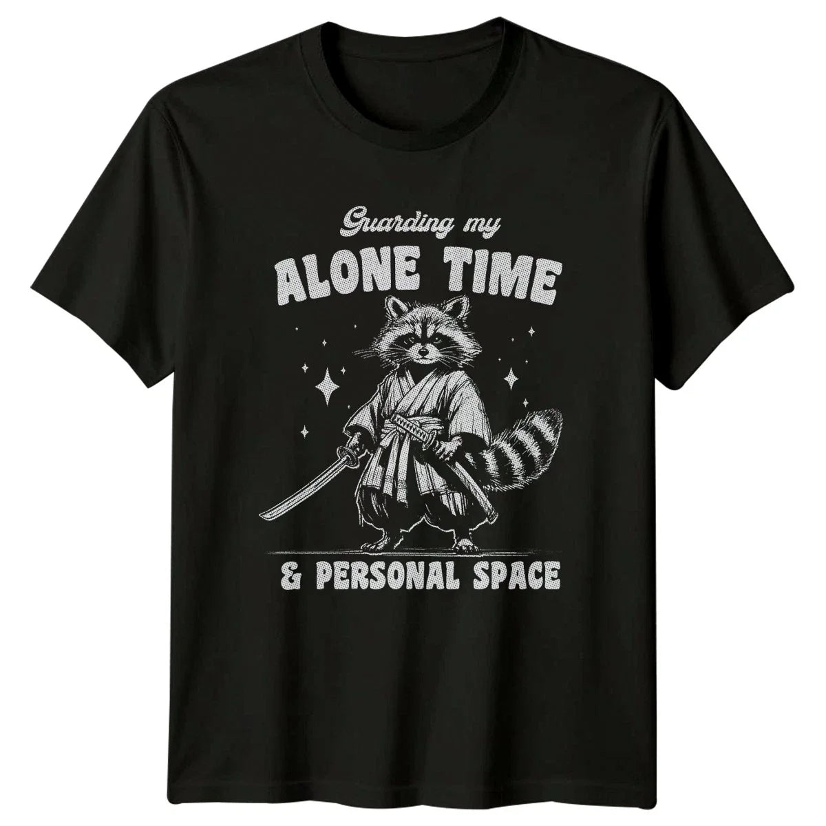 Guarding My Alone Time & Personal T-Shirt Raccoon Samurai Introvert Birthday Unisex T-shirt, Sweatshirt, Hoodie, Long Sleeve Tee - T-Shirt, Sweatshirt, Hoodie