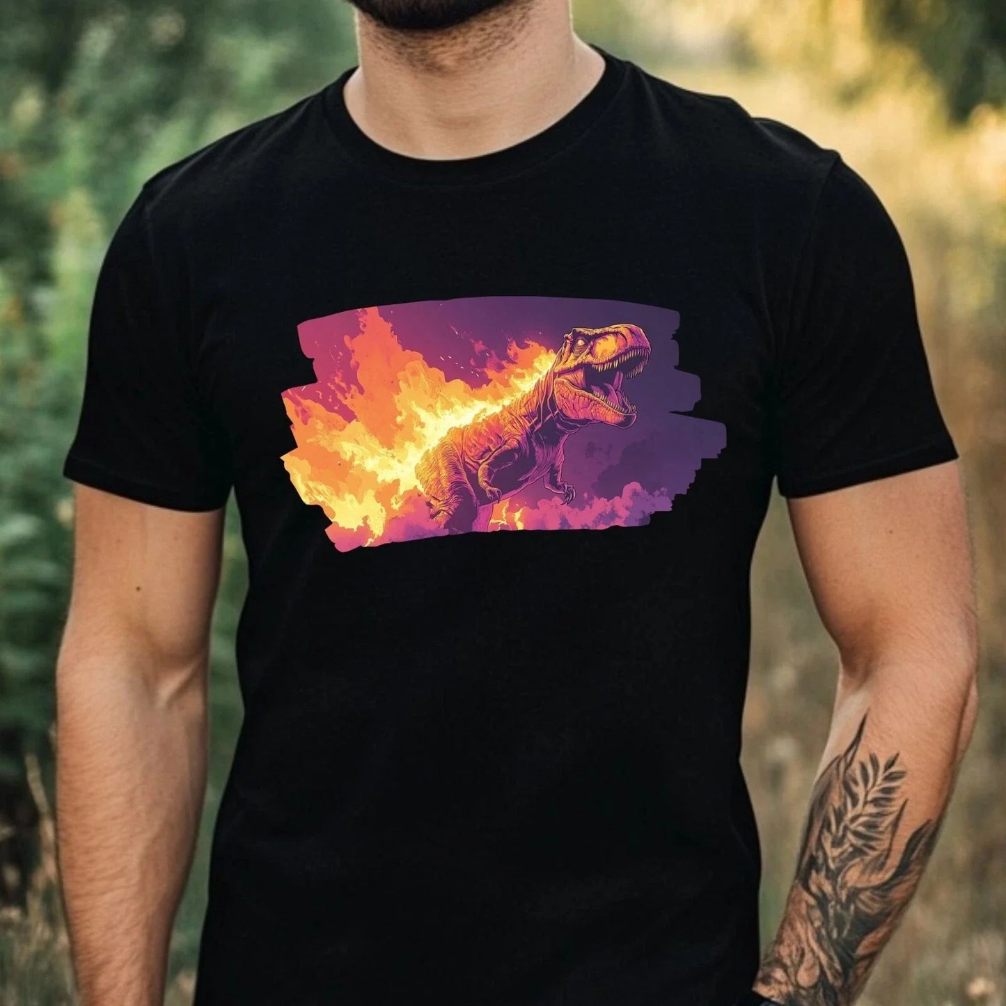 Mens T-Shirt T-Shirt T-Shirt on Fire Motif Cotton Size XS to 5XL Unisex T-shirt, Sweatshirt, Hoodie, Long Sleeve Tee - T-Shirt, Sweatshirt, Hoodie