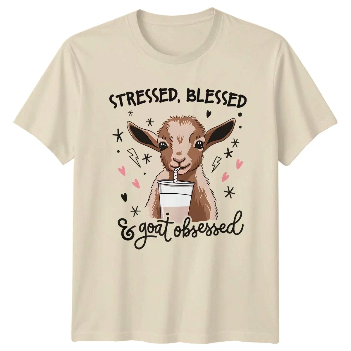 Stressed Blessed And Goat Obsessed T-Shirt Farm Animals Birthday Gift Unisex T-shirt, Sweatshirt, Hoodie, Long Sleeve Tee - T-Shirt, Sweatshirt, Hoodie