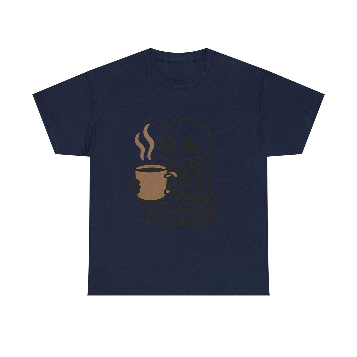 Skeleton Drinking Coffee Shirt, Funny Halloween Tee, Spooky Coffee Lover Gift... Unisex T-shirt, Sweatshirt, Hoodie, Long Sleeve Tee - T-Shirt, Sweatshirt, Hoodie