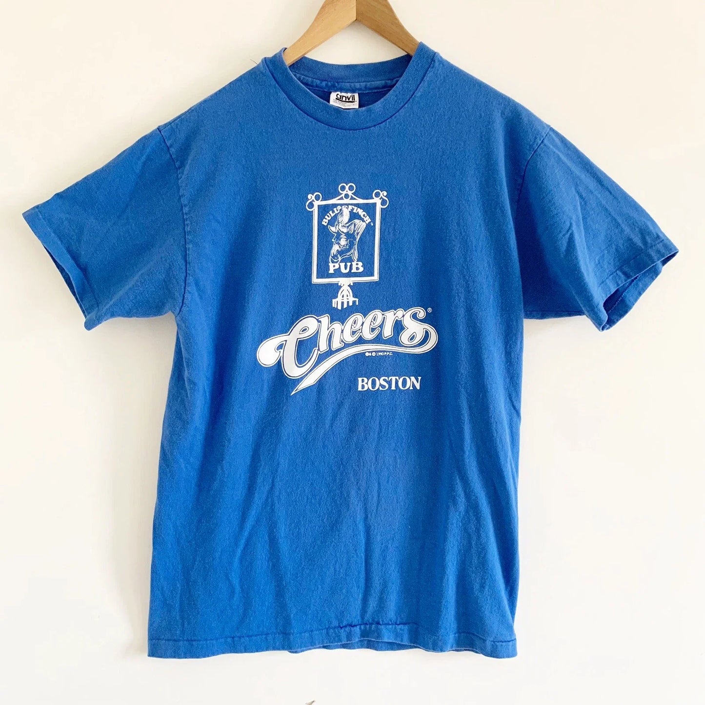 Vintage Cheers Blue Tee Shirt Large Unisex T-shirt, Sweatshirt, Hoodie, Long Sleeve Tee - T-Shirt, Sweatshirt, Hoodie
