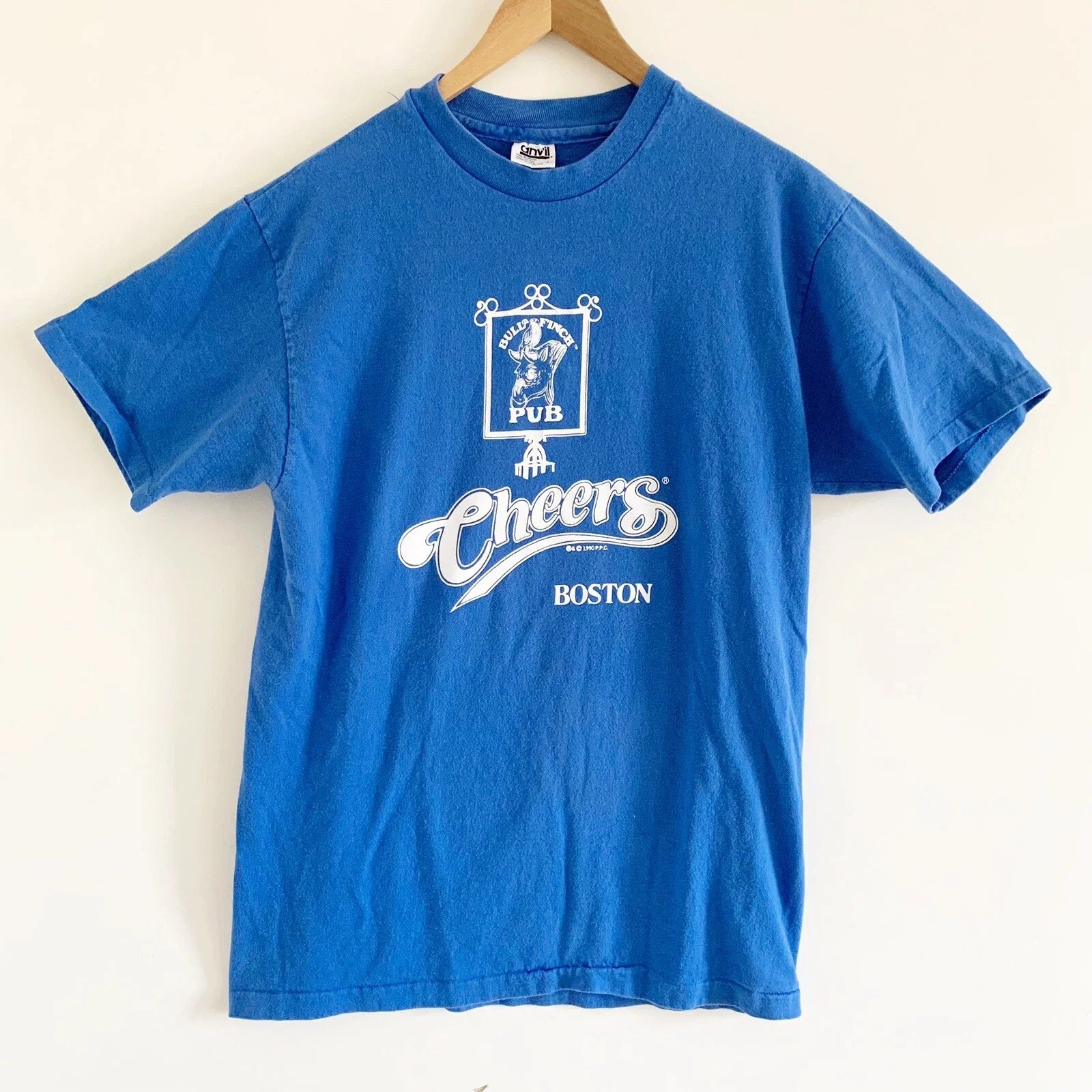 Vintage Cheers Blue Tee Shirt Large Unisex T-shirt, Sweatshirt, Hoodie, Long Sleeve Tee - T-Shirt, Sweatshirt, Hoodie