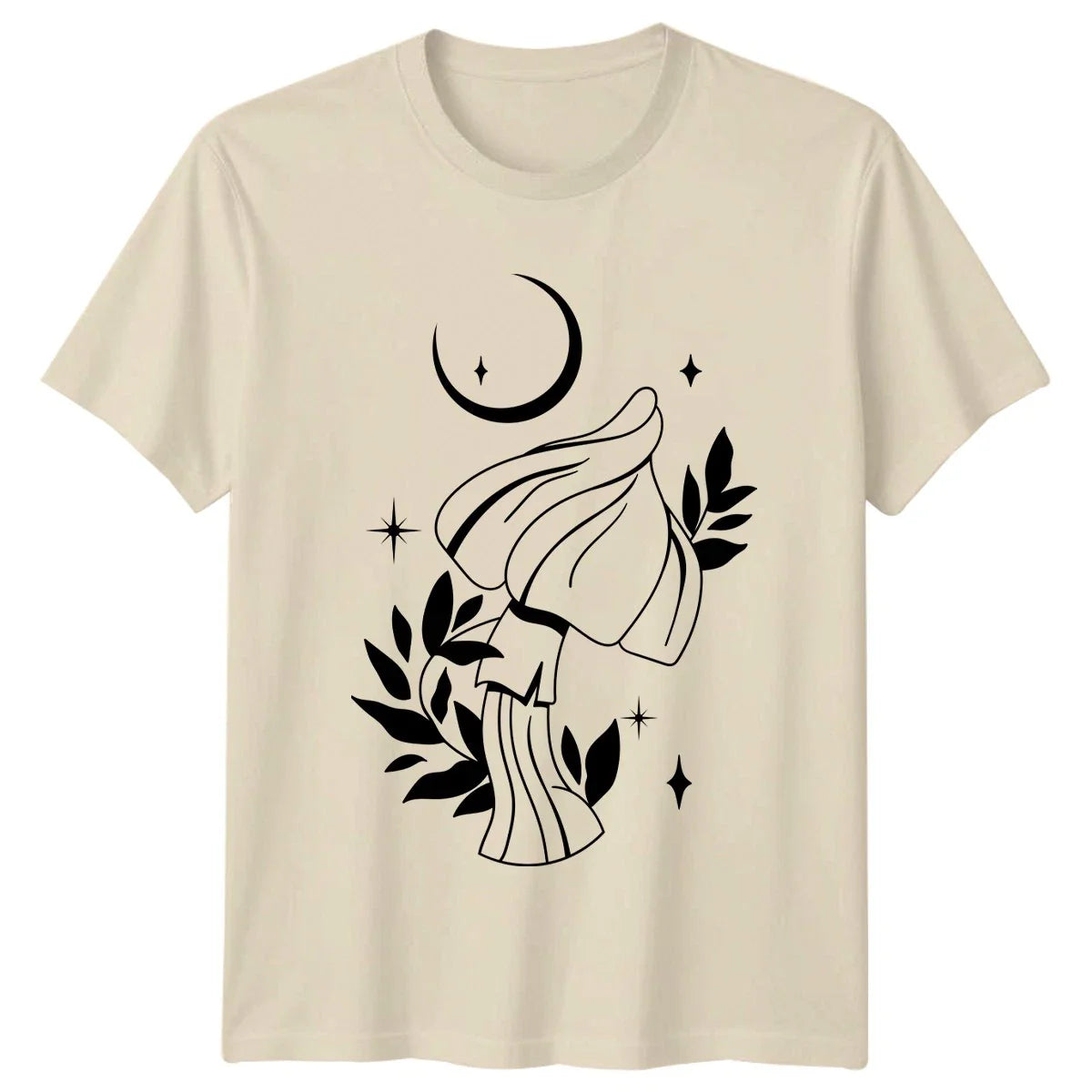 Mystical Celestial Mushroom Moon Stars T-Shirt Boho Nature Spiritual Unisex T-shirt, Sweatshirt, Hoodie, Long Sleeve Tee - T-Shirt, Sweatshirt, Hoodie