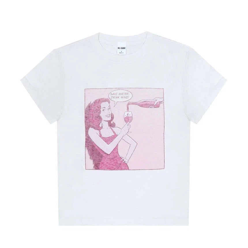 Re Done Classic Drink Wine Women's Short Sleeve T-Shirt 157225119 Unisex T-shirt, Sweatshirt, Hoodie, Long Sleeve Tee - T-Shirt, Sweatshirt, Hoodie