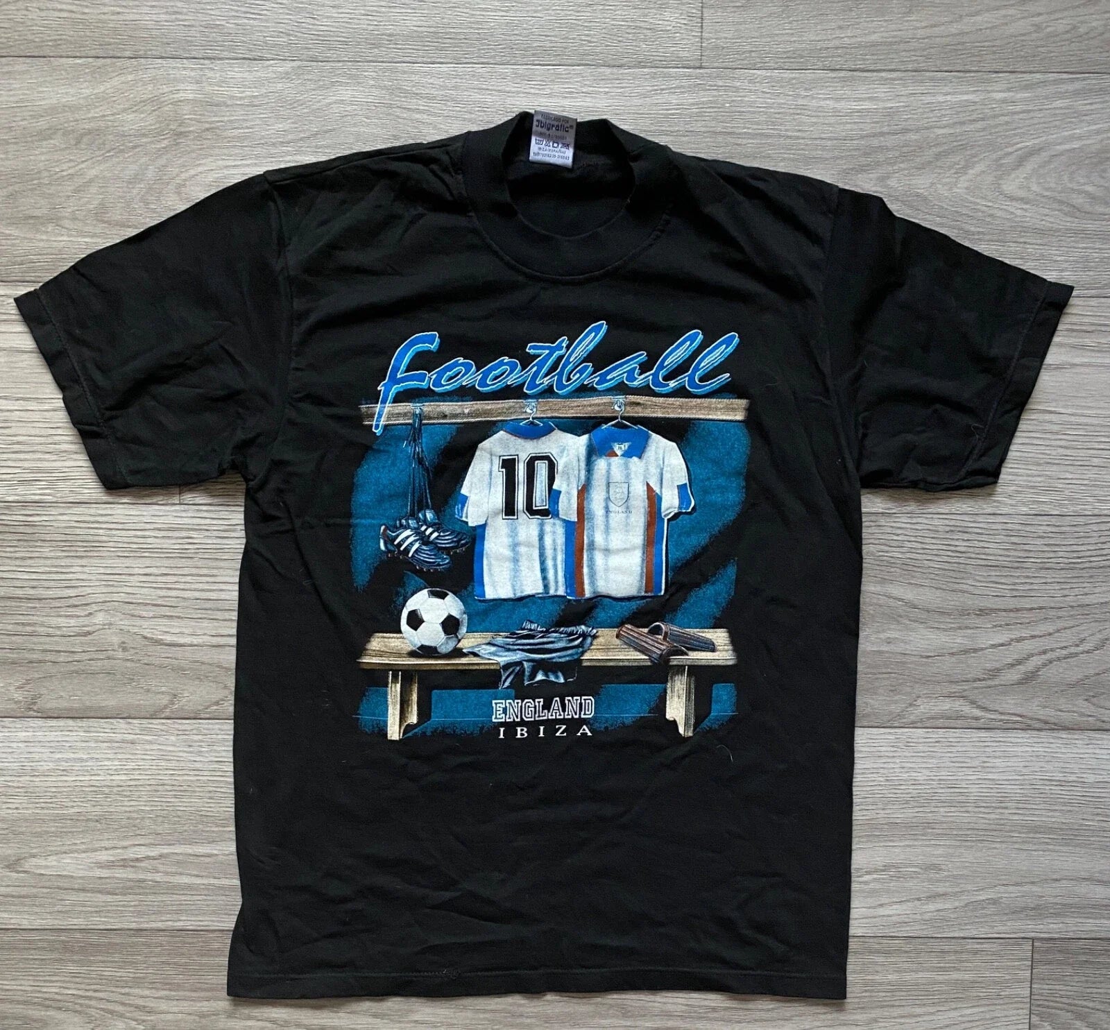 Vintage Cotton T-shirt Football Soccer England ibiza Mens M 90s Unisex T-shirt, Sweatshirt, Hoodie, Long Sleeve Tee - T-Shirt, Sweatshirt, Hoodie