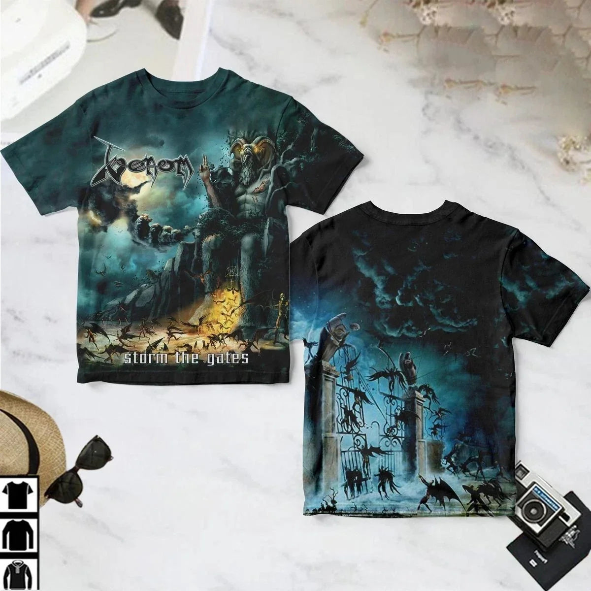 Venom Storm The Gates Album Cover Shirt Unisex Full Size Tee Unisex T-shirt, Sweatshirt, Hoodie, Long Sleeve Tee - T-Shirt, Sweatshirt, Hoodie