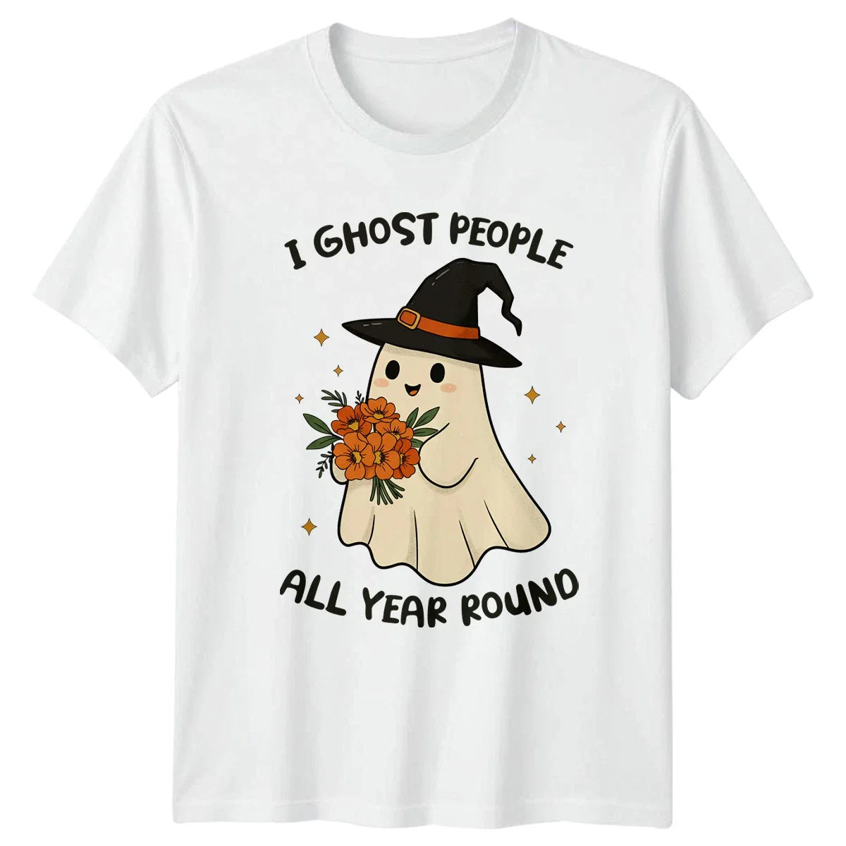 I Ghost People All Year Womens T-Shirt Introvert Humor Halloween Gift For Her Unisex T-shirt, Sweatshirt, Hoodie, Long Sleeve Tee - T-Shirt, Sweatshirt, Hoodie