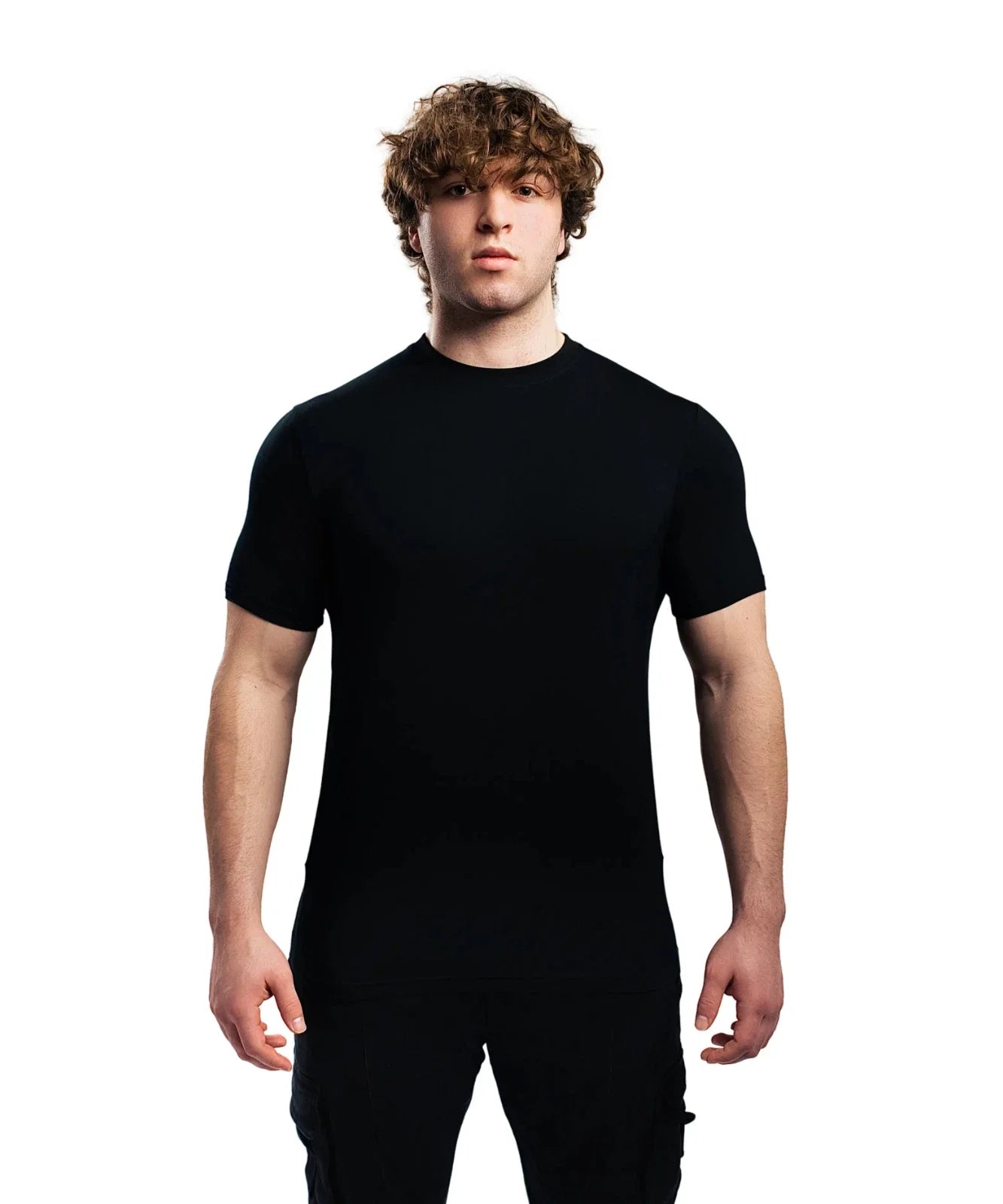 Ekkovision Fitted Blank T-Shirt Black 280 GSM (Thicker Material) Large Unisex T-shirt, Sweatshirt, Hoodie, Long Sleeve Tee - T-Shirt, Sweatshirt, Hoodie
