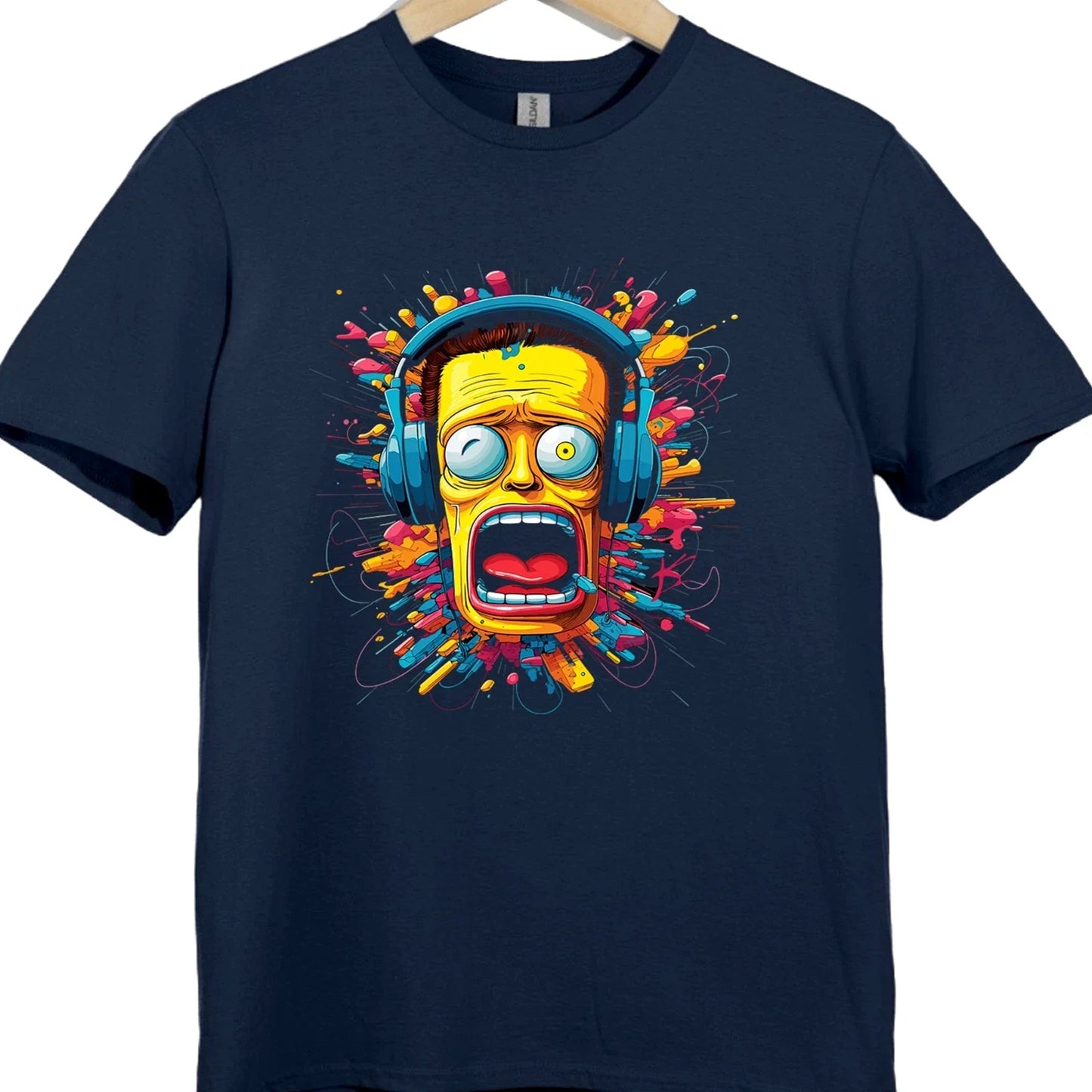 Headphone DJ T Shirt Funny Music Lover Gift Colourful Pop Art Graphic Tee Top Unisex T-shirt, Sweatshirt, Hoodie, Long Sleeve Tee - T-Shirt, Sweatshirt, Hoodie