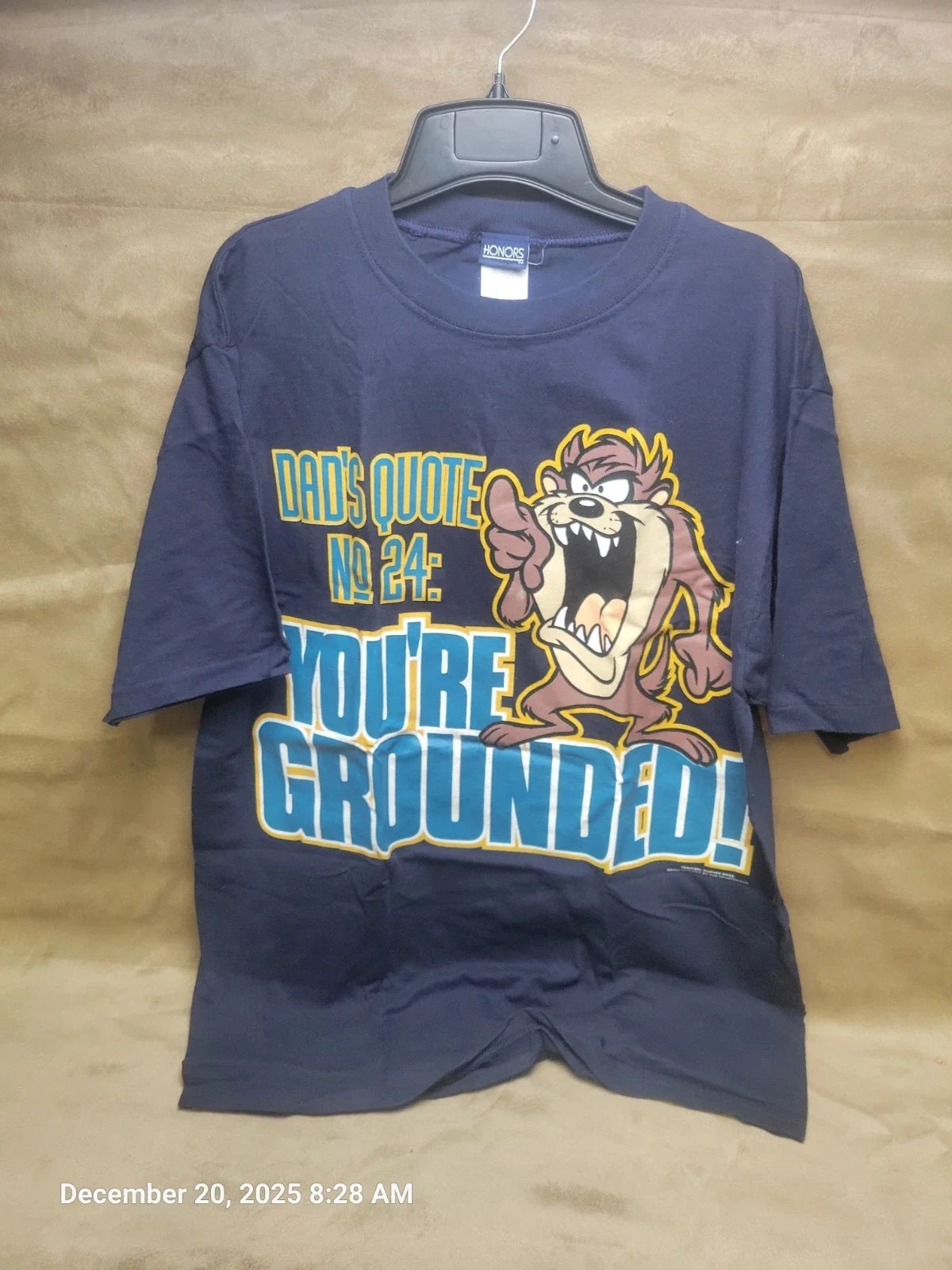 Vintage Tazmanian Dev Dad Joke T-Shirt Dads Quote No 24 Youre Grounded Large Unisex T-shirt, Sweatshirt, Hoodie, Long Sleeve Tee - T-Shirt, Sweatshirt, Hoodie