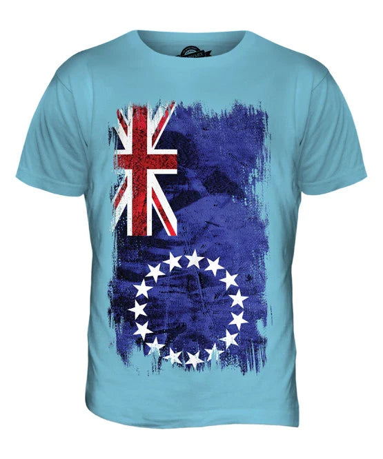 COOK ISLANDS GRUNGE FLAG MENS T SHIRT TEE SHIRT XS S M L XL 2XL 3XL 4XL 5XL Unisex T-shirt, Sweatshirt, Hoodie, Long Sleeve Tee - T-Shirt, Sweatshirt, Hoodie