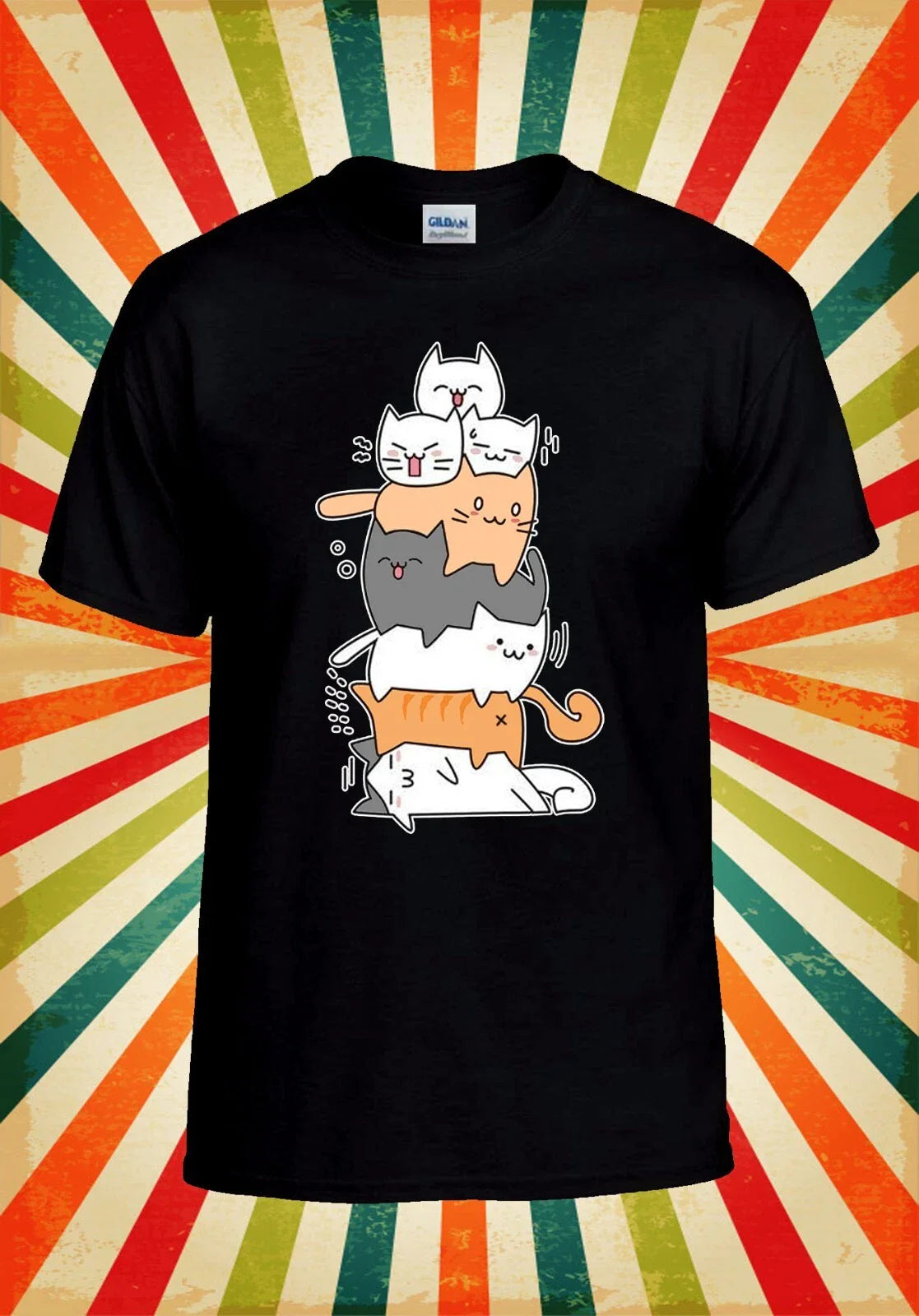 Cute Cats Pile T shirt Kawaii Kitty Men Women Unisex Baseball T Shirt Top 3087 Unisex T-shirt, Sweatshirt, Hoodie, Long Sleeve Tee - T-Shirt, Sweatshirt, Hoodie