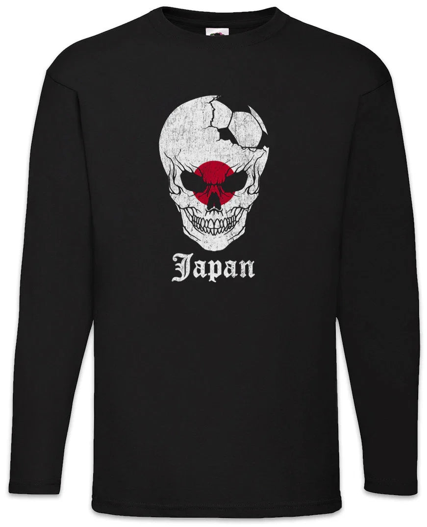 Japan Football Skull I Men Long Sleeve T-Shirt japanese Soccer Flag World Unisex T-shirt, Sweatshirt, Hoodie, Long Sleeve Tee - T-Shirt, Sweatshirt, Hoodie