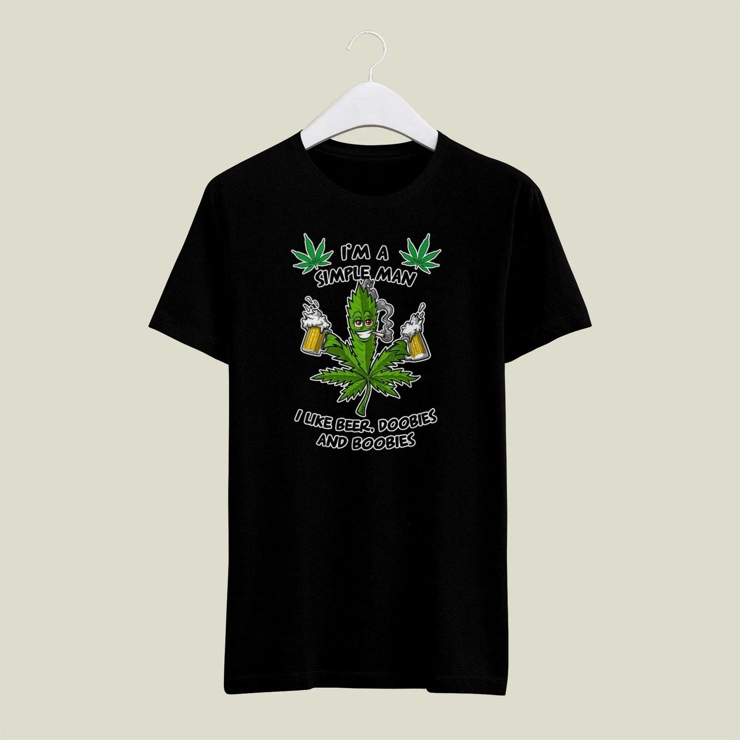 Black  X-LARGE  Mens Gildan T Shirt Simple Man Beer Doobies Boobies 420 Weed Unisex T-shirt, Sweatshirt, Hoodie, Long Sleeve Tee - T-Shirt, Sweatshirt, Hoodie