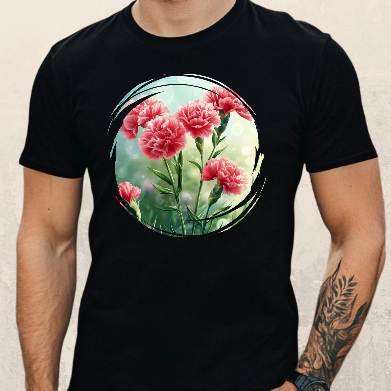 Mens Clove Flowers Garden Cotton T-Shirt Size XS to 5XL Unisex T-shirt, Sweatshirt, Hoodie, Long Sleeve Tee - T-Shirt, Sweatshirt, Hoodie