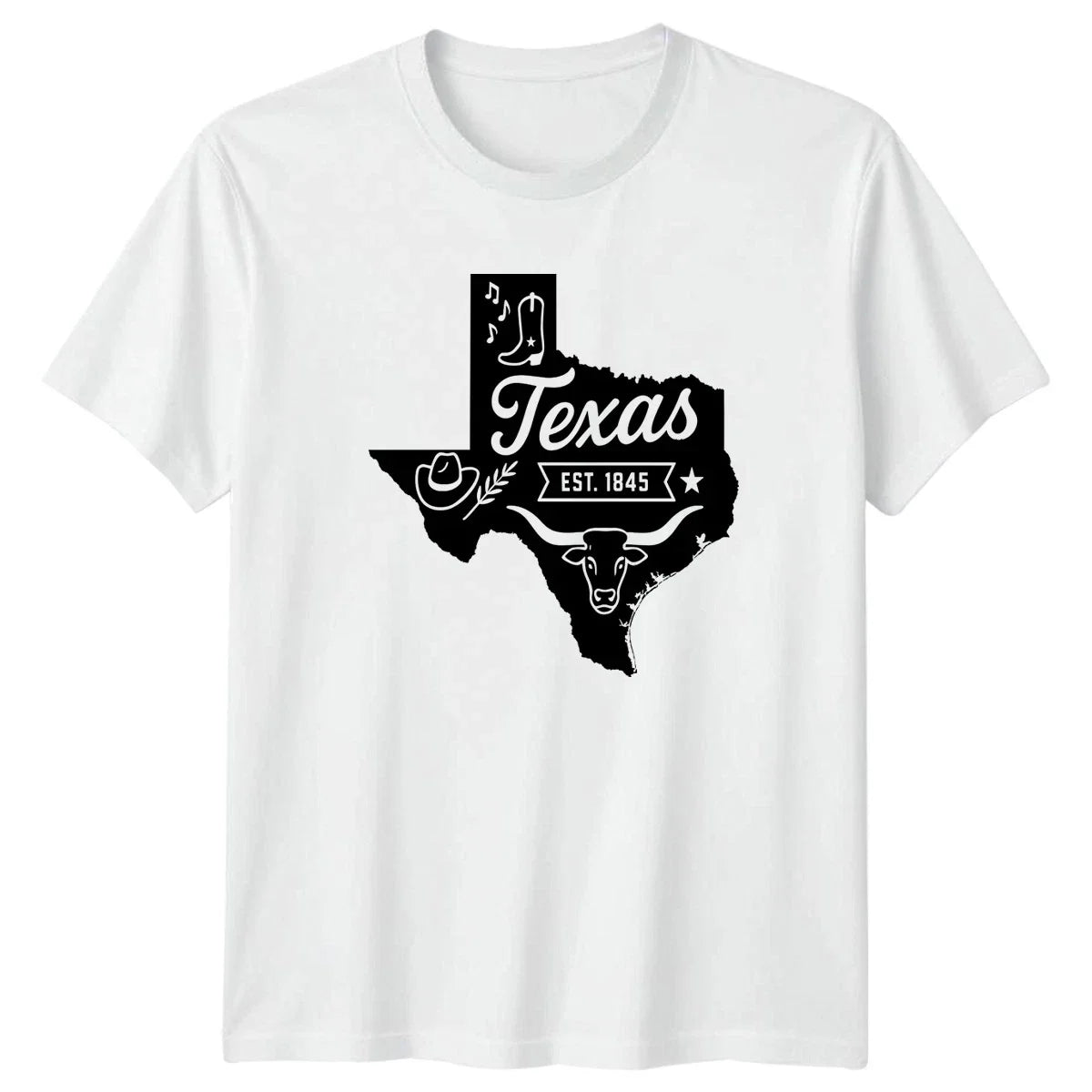Texas EST 1845 Western US States Mens T-Shirt Womens Tee Graphic Longhorn Design Unisex T-shirt, Sweatshirt, Hoodie, Long Sleeve Tee - T-Shirt, Sweatshirt, Hoodie