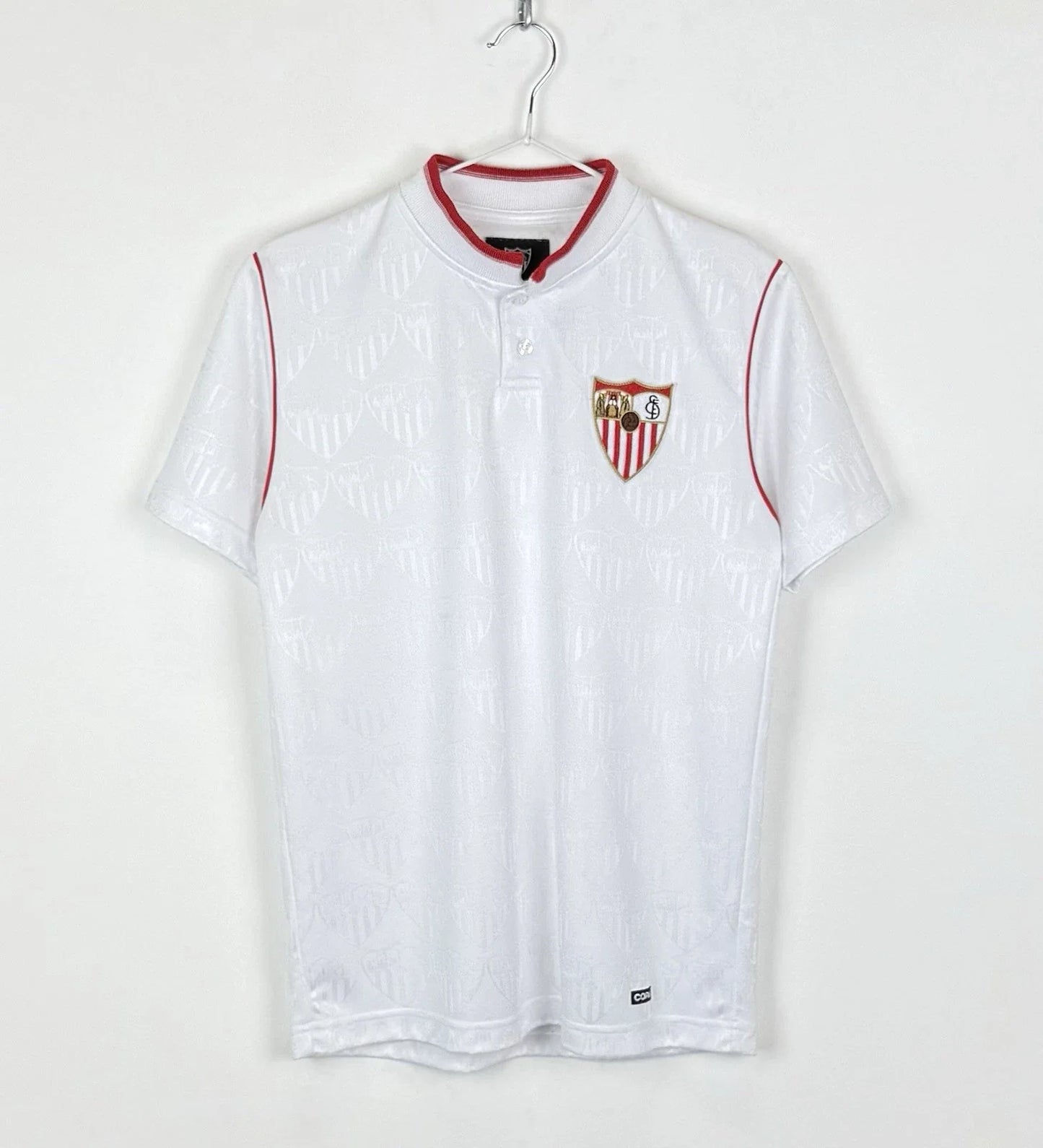 Sevilla FC 1992/1993 Retro Football Shirt Soccer Jersey Mens Size S White Copa Unisex T-shirt, Sweatshirt, Hoodie, Long Sleeve Tee - T-Shirt, Sweatshirt, Hoodie