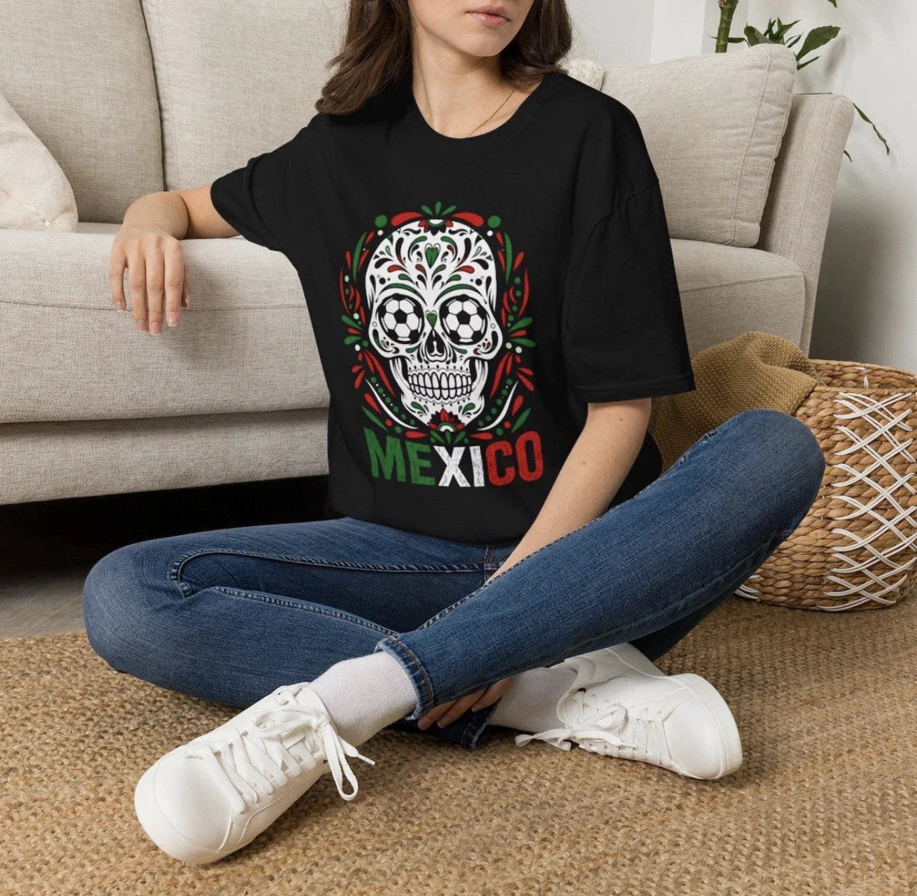Skull Candy Mexico Soccer Shirt Unisex T-shirt, Sweatshirt, Hoodie, Long Sleeve Tee - T-Shirt, Sweatshirt, Hoodie