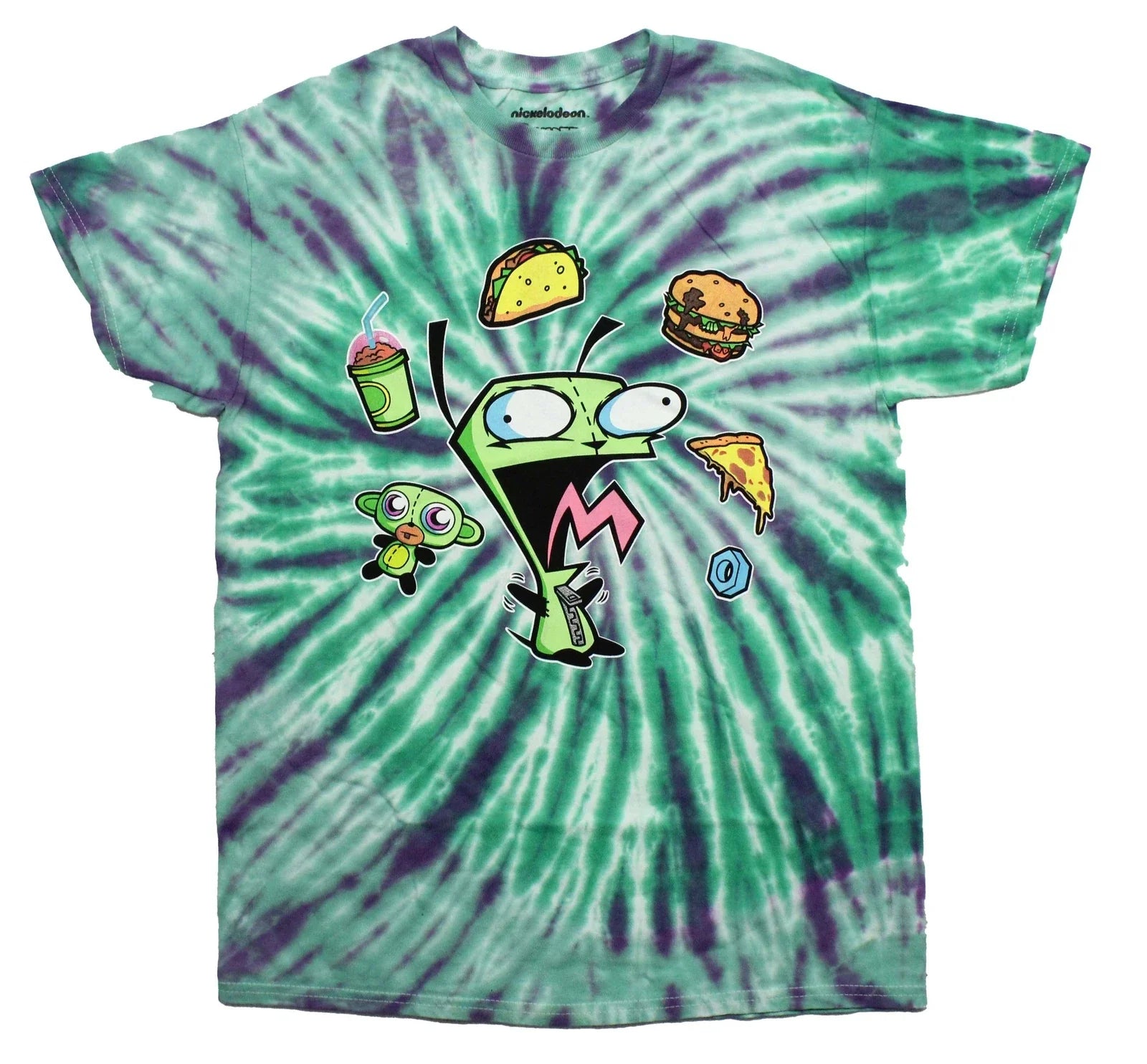 Invader Zim New Adult T-Shirt - Gir Centered Around Food Tie Dye Unisex T-shirt, Sweatshirt, Hoodie, Long Sleeve Tee - T-Shirt, Sweatshirt, Hoodie