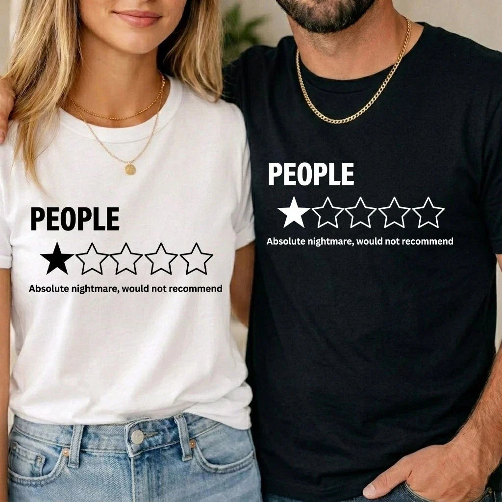Funny Introvert T-Shirt Sarcastic People Review 1 Star Slogan Unisex Tee Adults Unisex T-shirt, Sweatshirt, Hoodie, Long Sleeve Tee - T-Shirt, Sweatshirt, Hoodie