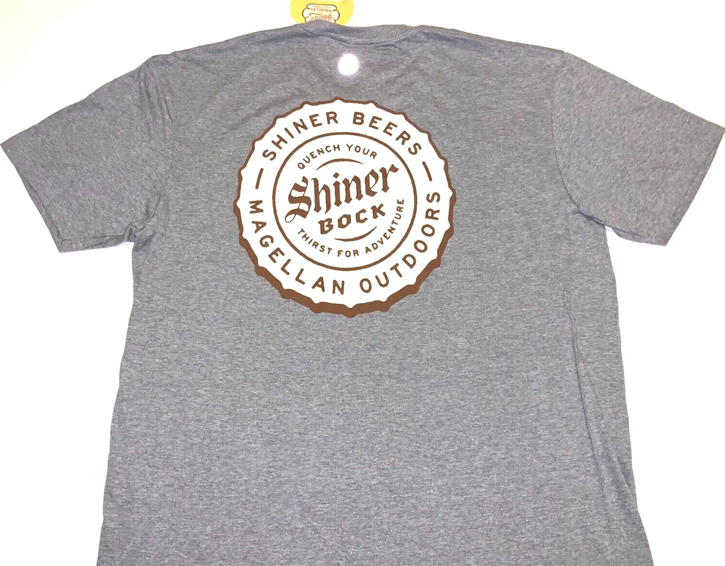 Shiner Bock Beer Texas Brewery Bottle Cap Magellan Gray T-Shirt New! NWT LARGE Unisex T-shirt, Sweatshirt, Hoodie, Long Sleeve Tee - T-Shirt, Sweatshirt, Hoodie
