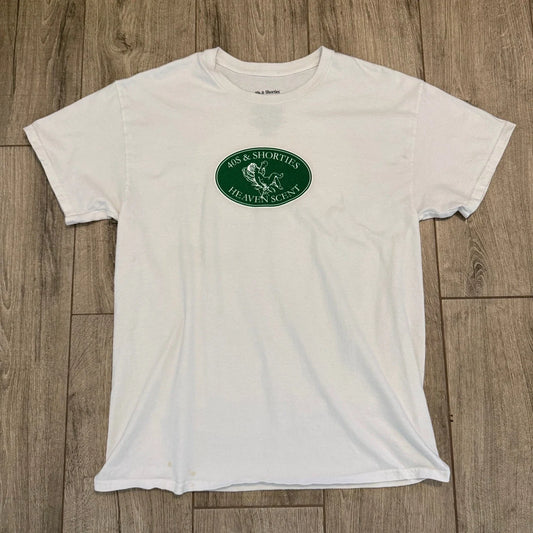 40s & Shorties Heaven Scent White T-Shirt- Large, Minimal Stains, Streetwear Tee Unisex T-shirt, Sweatshirt, Hoodie, Long Sleeve Tee - T-Shirt, Sweatshirt, Hoodie