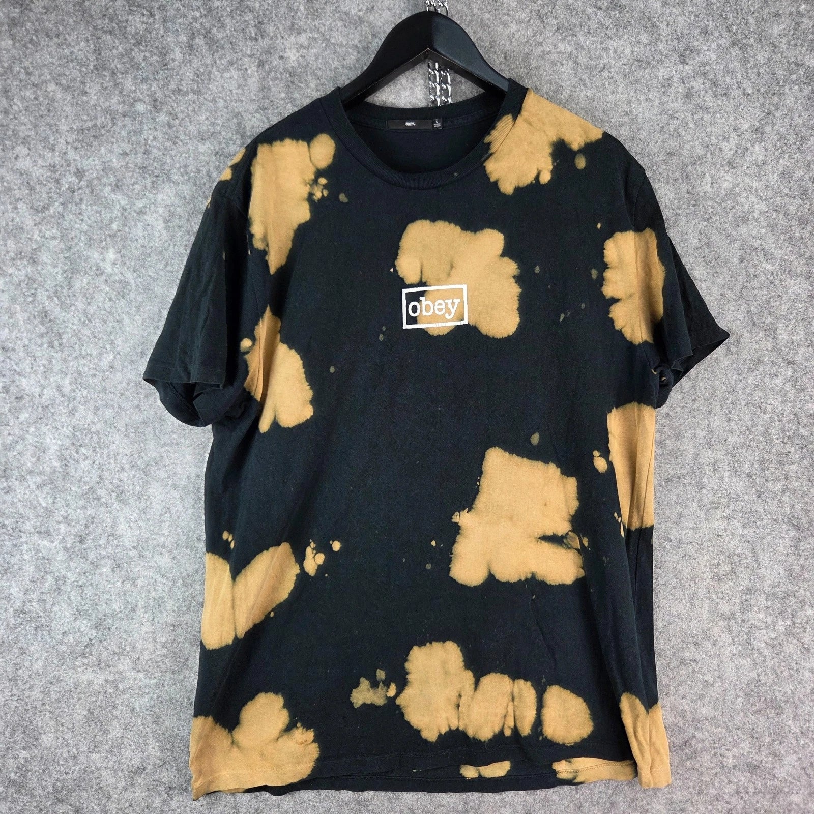 Obey Shirt Mens Black Crew Neck Short Sleeve Tie Dye Casual 16465 Unisex T-shirt, Sweatshirt, Hoodie, Long Sleeve Tee - T-Shirt, Sweatshirt, Hoodie