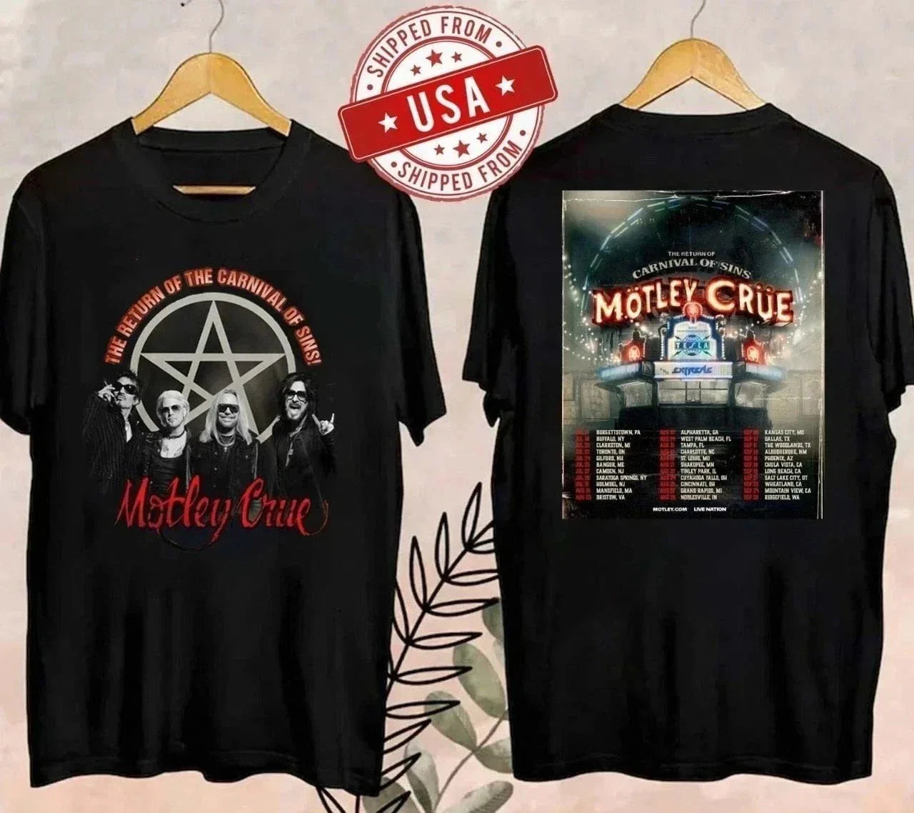 Motley Crue 2026 North American Tour T-Shirt Unisex T-shirt, Sweatshirt, Hoodie, Long Sleeve Tee - T-Shirt, Sweatshirt, Hoodie