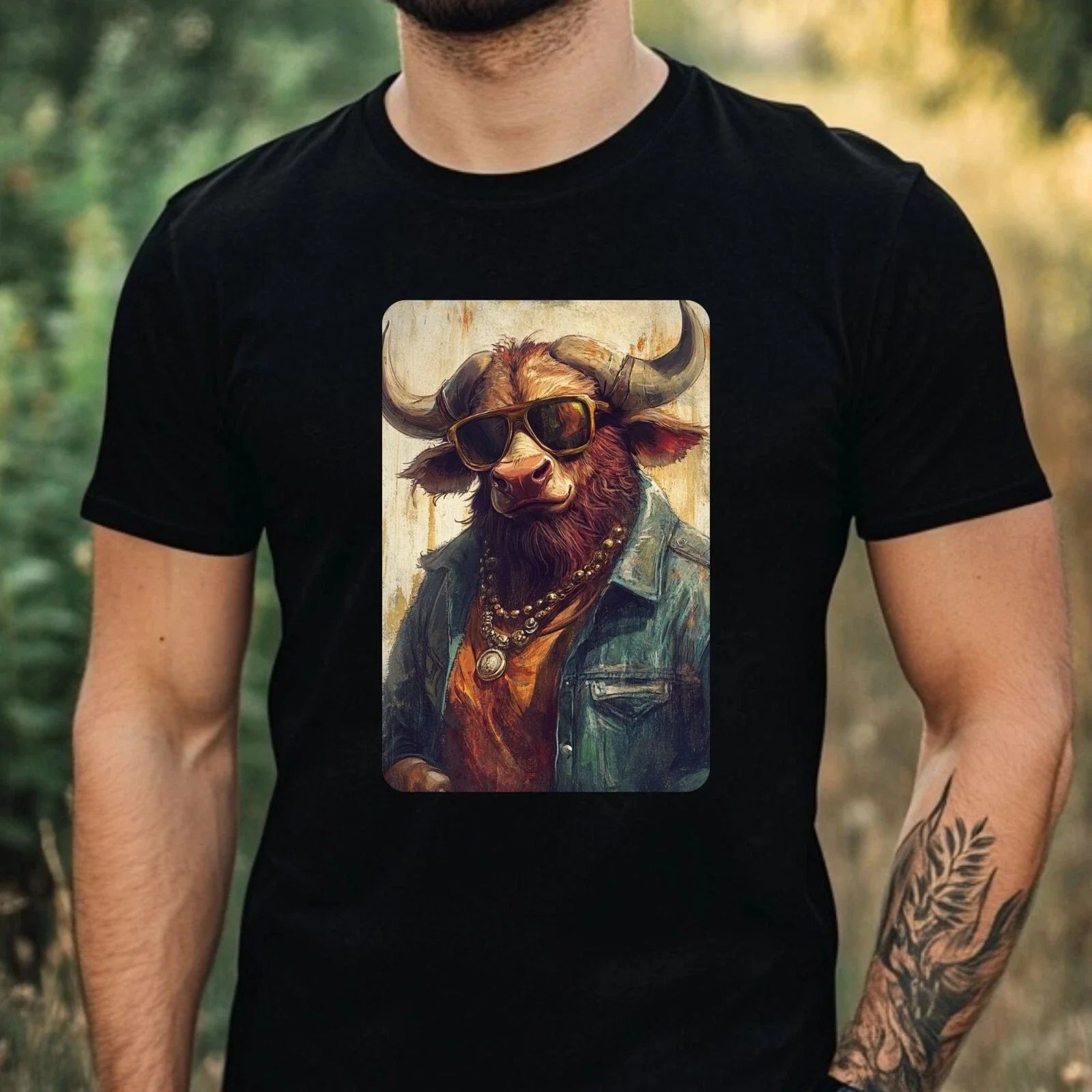 Mens Minotaur Sunglasses Cotton T-Shirt Size XS to 5XL Unisex T-shirt, Sweatshirt, Hoodie, Long Sleeve Tee - T-Shirt, Sweatshirt, Hoodie