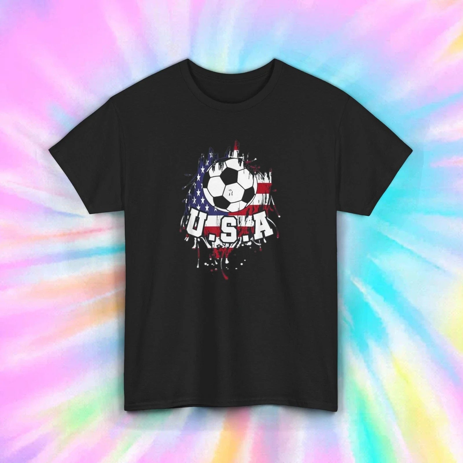 USA Soccer T-Shirt | American Flag Ball Graphic Tee | Patriotic Sports Shirt Unisex T-shirt, Sweatshirt, Hoodie, Long Sleeve Tee - T-Shirt, Sweatshirt, Hoodie