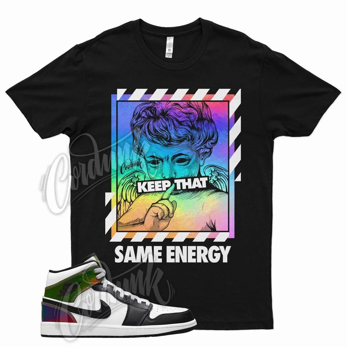 Black ENERGY T Shirt for Air J1 1 Color Change Heat Reactive Hologram Black Unisex T-shirt, Sweatshirt, Hoodie, Long Sleeve Tee - T-Shirt, Sweatshirt, Hoodie