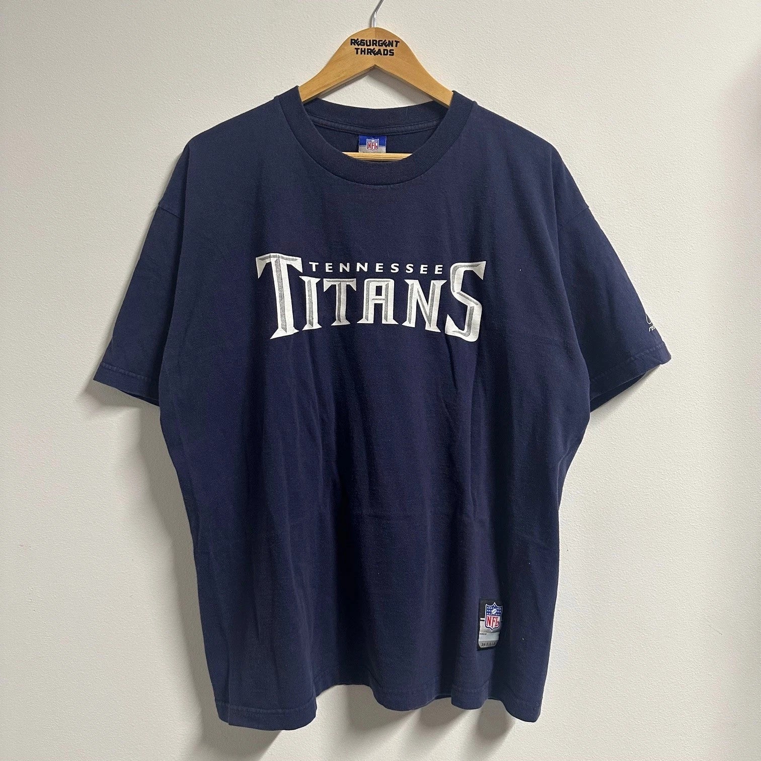 Y2K Tennessee Titans Reebok Spell Out T-shirt Navy Blue Mens Size Large Unisex T-shirt, Sweatshirt, Hoodie, Long Sleeve Tee - T-Shirt, Sweatshirt, Hoodie