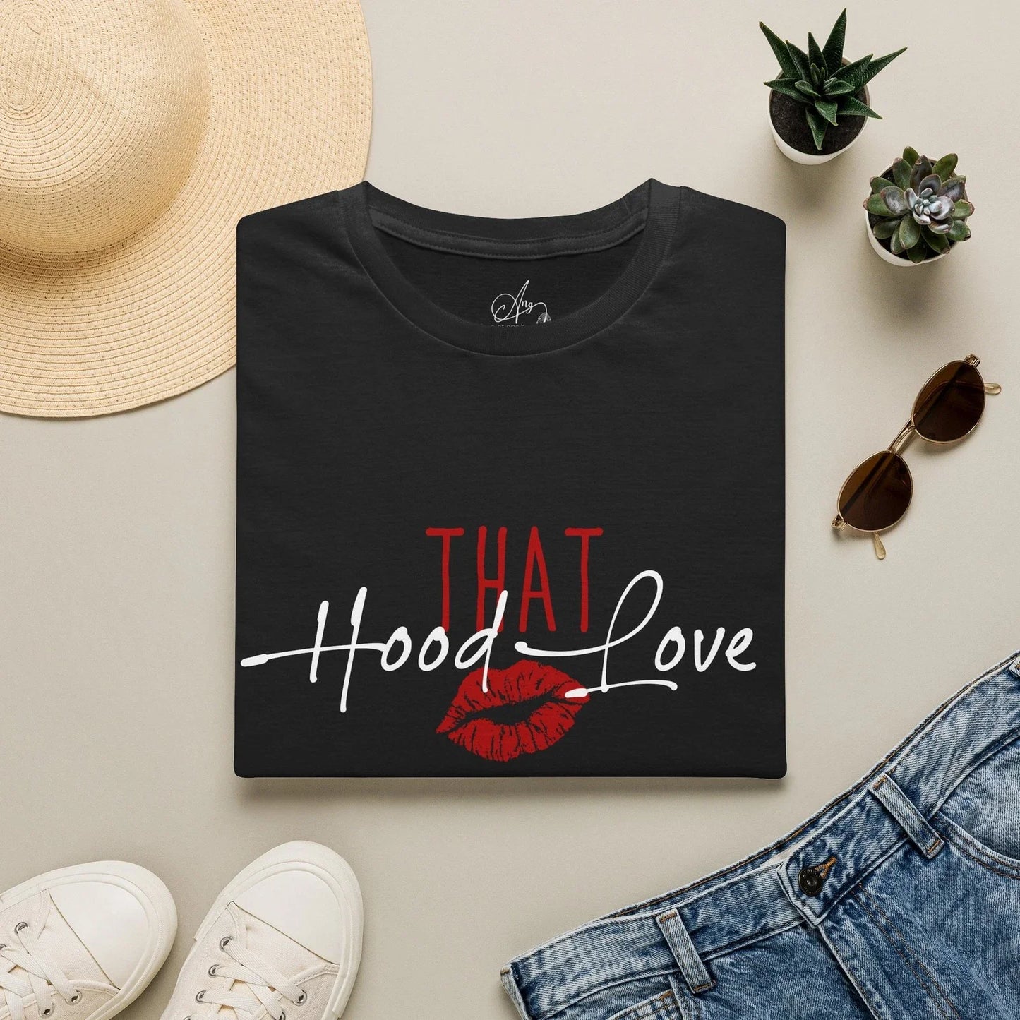That Hood Love T-Shirt | Lip Print Typography Unisex T-shirt, Sweatshirt, Hoodie, Long Sleeve Tee - T-Shirt, Sweatshirt, Hoodie