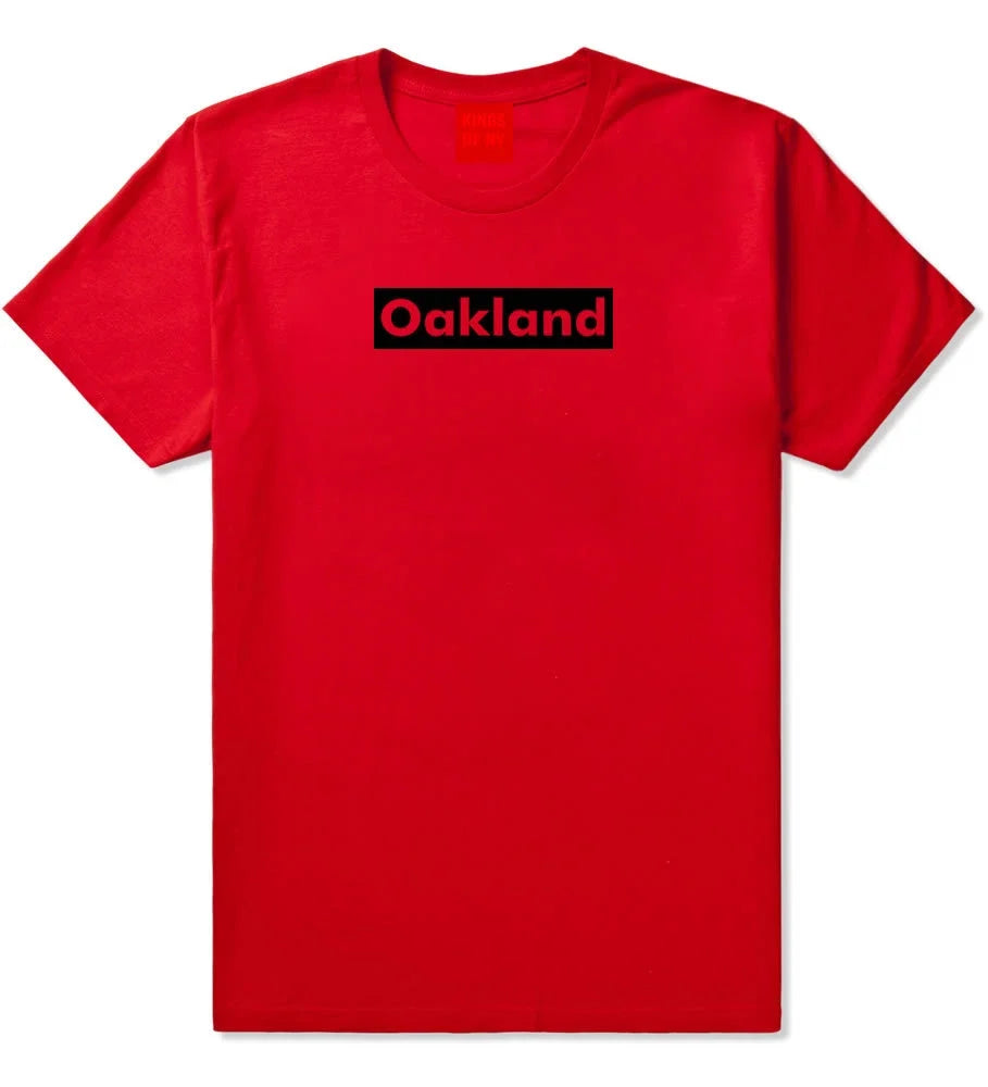 Oakland California Red Box Short Sleeve T-Shirt Unisex T-shirt, Sweatshirt, Hoodie, Long Sleeve Tee - T-Shirt, Sweatshirt, Hoodie