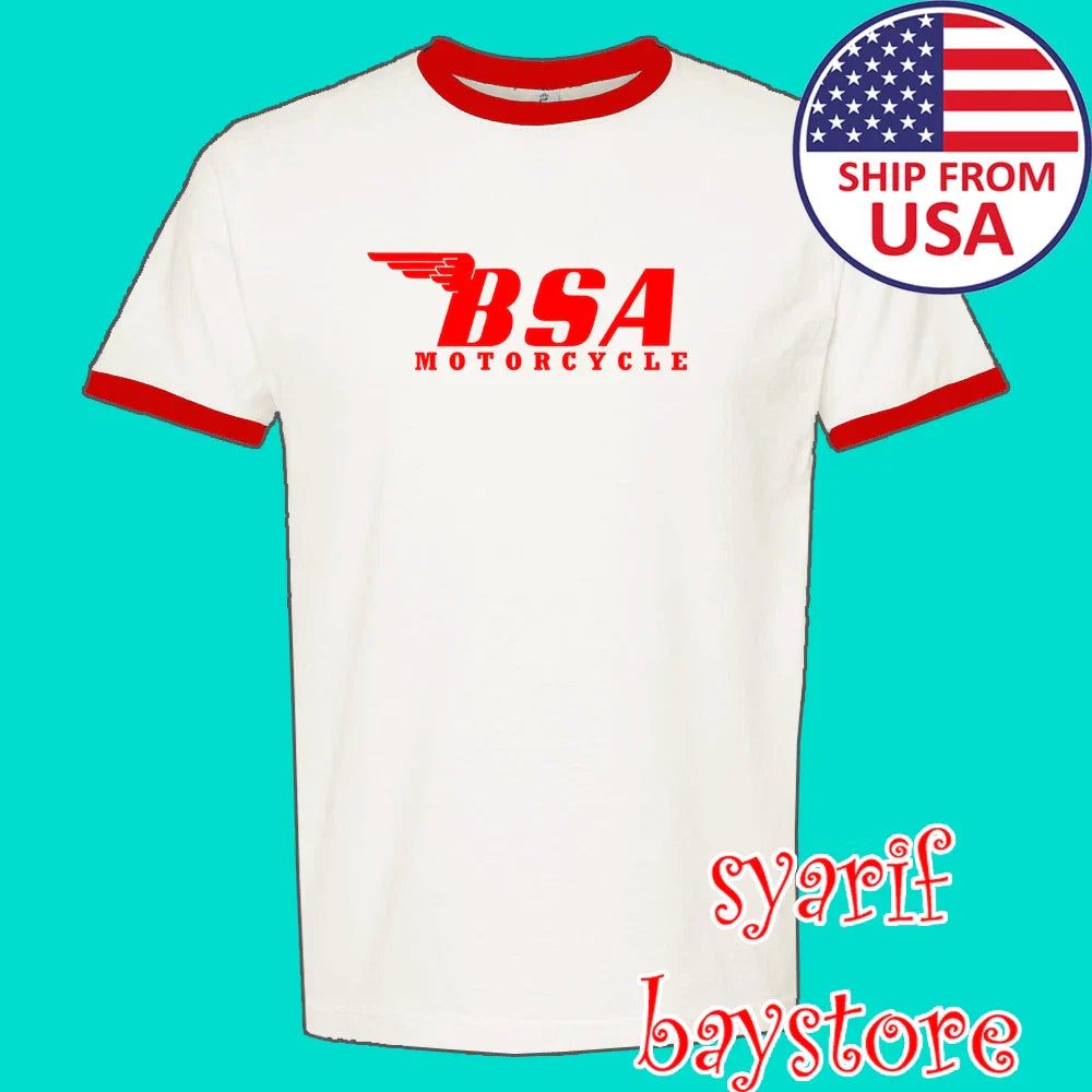BSA Classic Motorcycle Men's Ringer Red Size S to 3XL Unisex T-shirt, Sweatshirt, Hoodie, Long Sleeve Tee - T-Shirt, Sweatshirt, Hoodie
