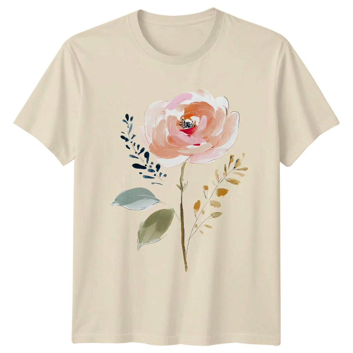 Watercolor Peony Floral Botanical Art Womens T-Shirt Watercolor Boho Unisex T-shirt, Sweatshirt, Hoodie, Long Sleeve Tee - T-Shirt, Sweatshirt, Hoodie