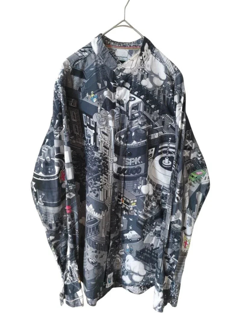 Paul Smith JEANS Pixel Art Long Sleeve Shirt M Stand Collar Japan For 14+ Unisex T-shirt, Sweatshirt, Hoodie, Long Sleeve Tee - T-Shirt, Sweatshirt, Hoodie