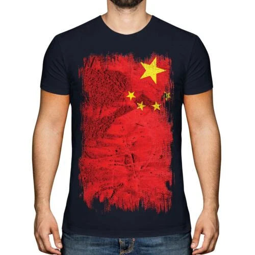 China Grunge Flag Men's T-Shirt Zh? Nggu Peoples Republic of China Unisex T-shirt, Sweatshirt, Hoodie, Long Sleeve Tee - T-Shirt, Sweatshirt, Hoodie