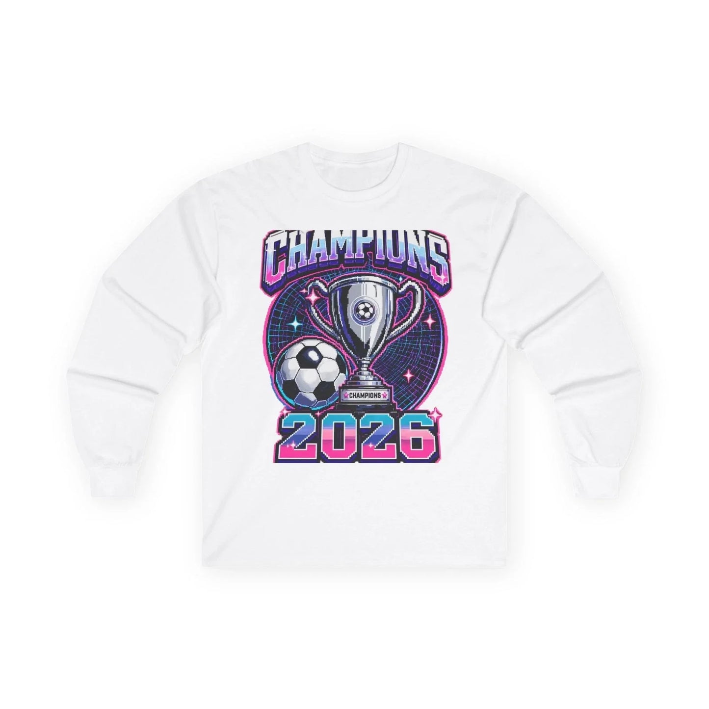 Champions 2026 Pixel Art Long Sleeve Tee Unisex Made in USA Unisex T-shirt, Sweatshirt, Hoodie, Long Sleeve Tee - T-Shirt, Sweatshirt, Hoodie