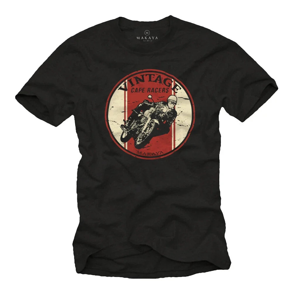 Vintage Vintage Motorcycle Mens T-Shirt with Cafe Racer - Mens Biker Shirt Unisex T-shirt, Sweatshirt, Hoodie, Long Sleeve Tee - T-Shirt, Sweatshirt, Hoodie