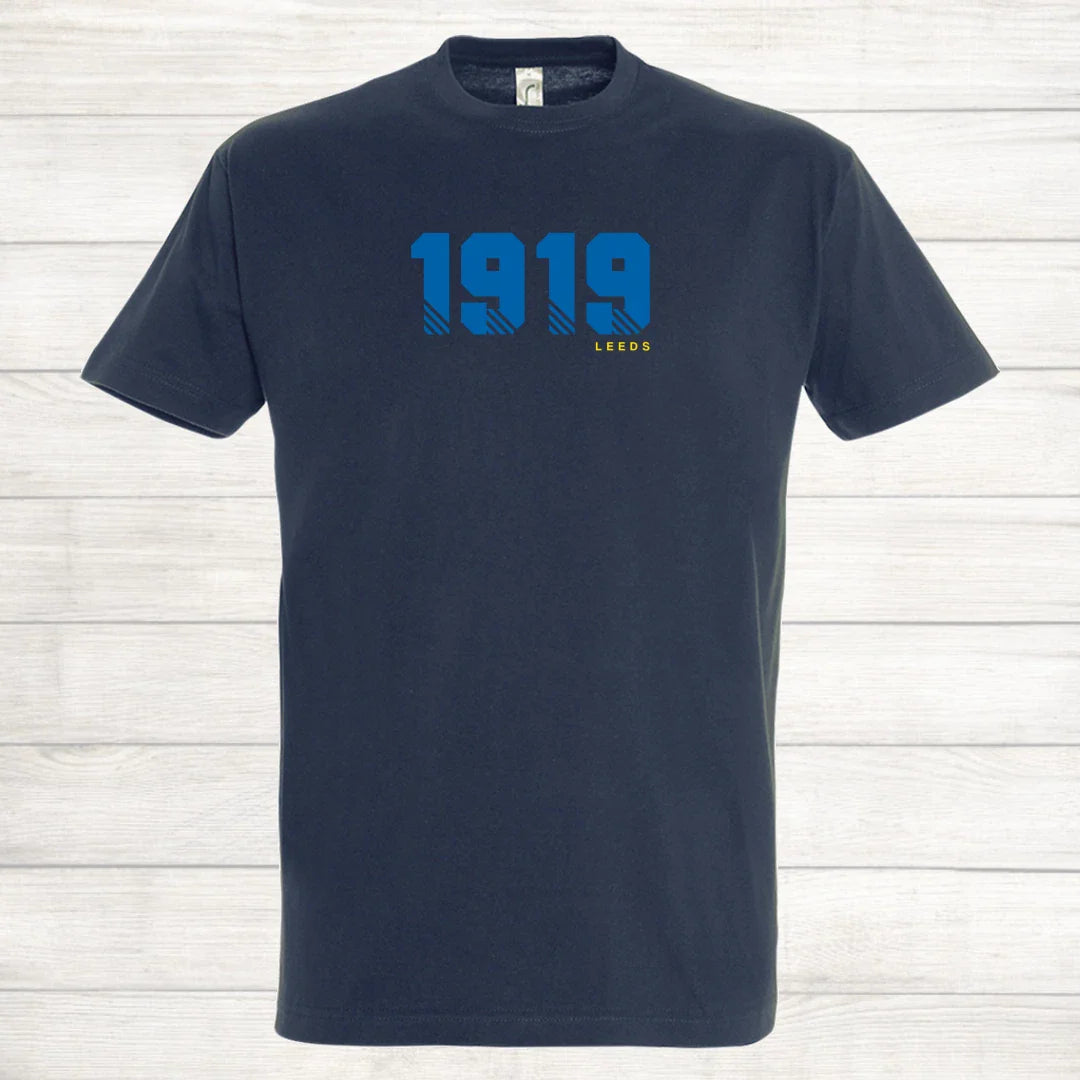 Leeds United Football Shirt 1919 Est Year Retro Gift Casual T Shirt Unisex T-shirt, Sweatshirt, Hoodie, Long Sleeve Tee - T-Shirt, Sweatshirt, Hoodie